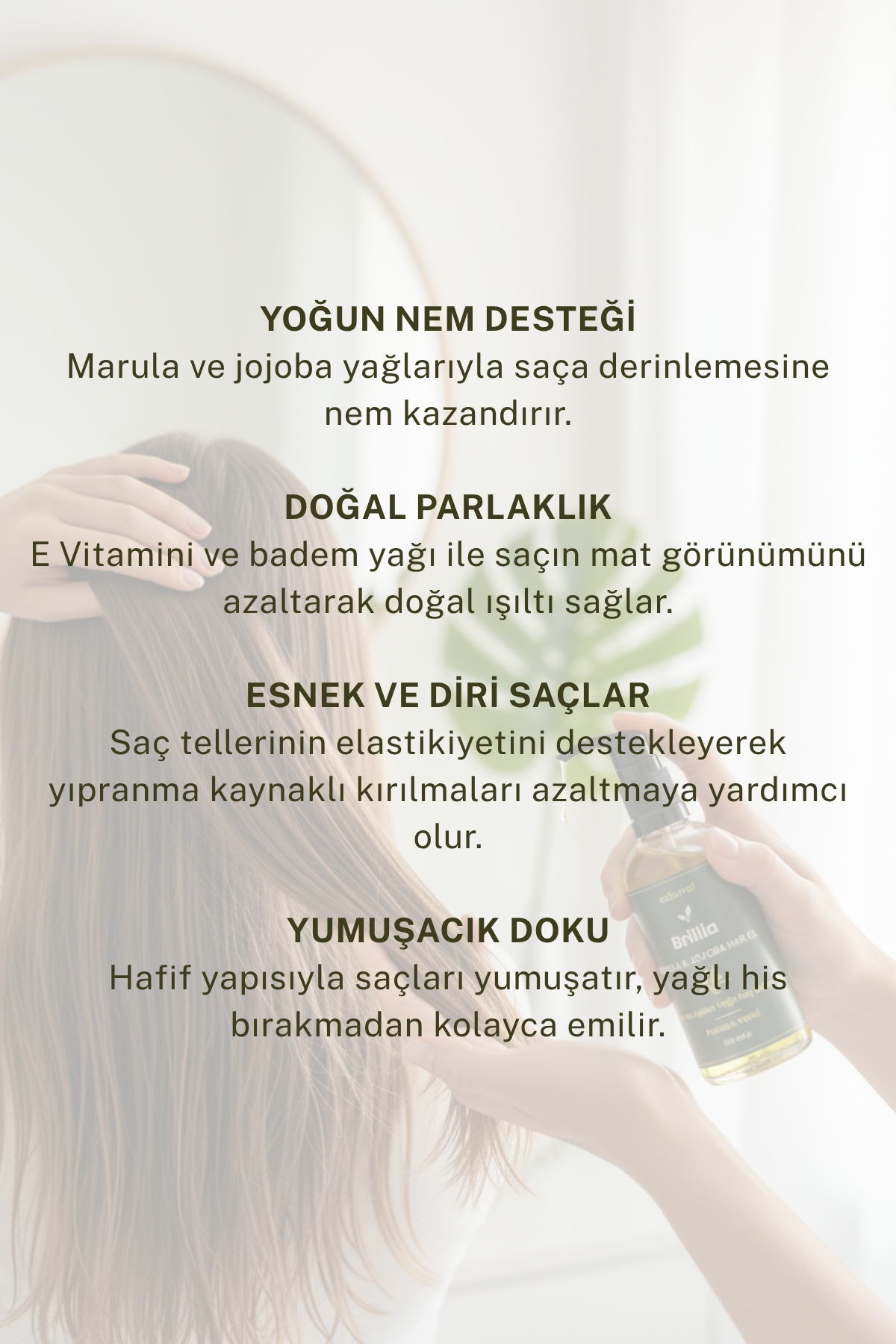 Brillia Işıltı ve Yumuşaklık 100 ml - Marula & Jojoba Saç Bakım Yağı — S25BRL100 — تصویر 4 از 7