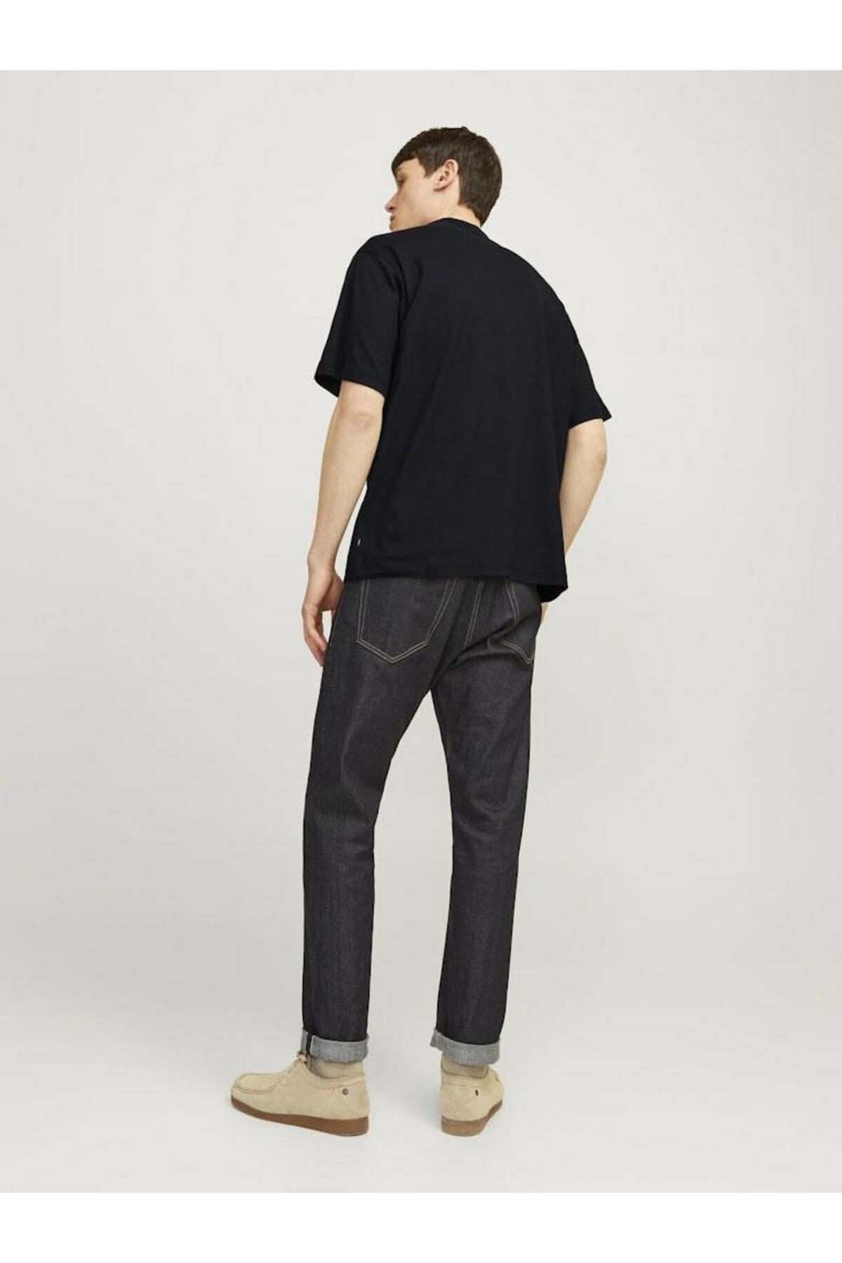 تیشرت مردانه راسته آستین کوتاه | جک اند جونز Jack & Jones 12259357-Black - تصویر 4