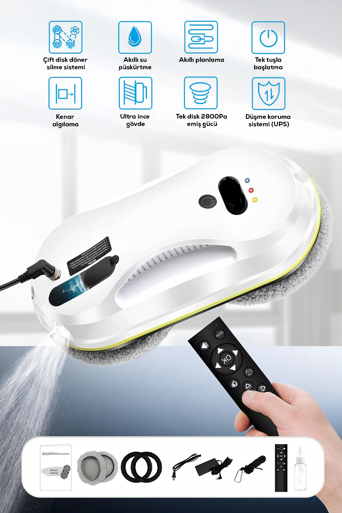 Arfseb Uzaktan Kumandalı Akıllı Otomatik Cam Silme Robotu