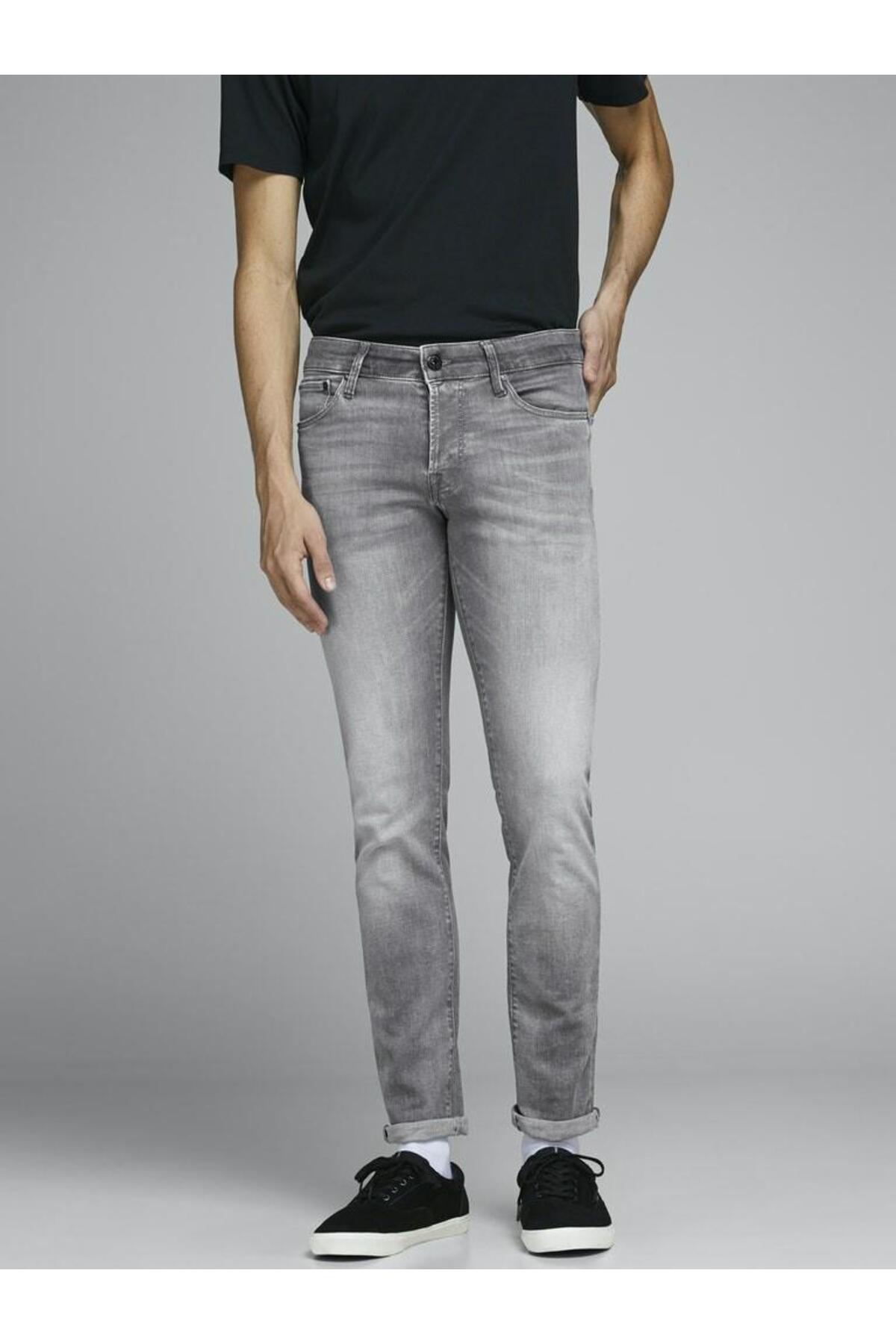 شلوار جین مردانه راسته فاق نرمال | جک اند جونز Jack & Jones 12147024-Grey Denim - تصویر 2