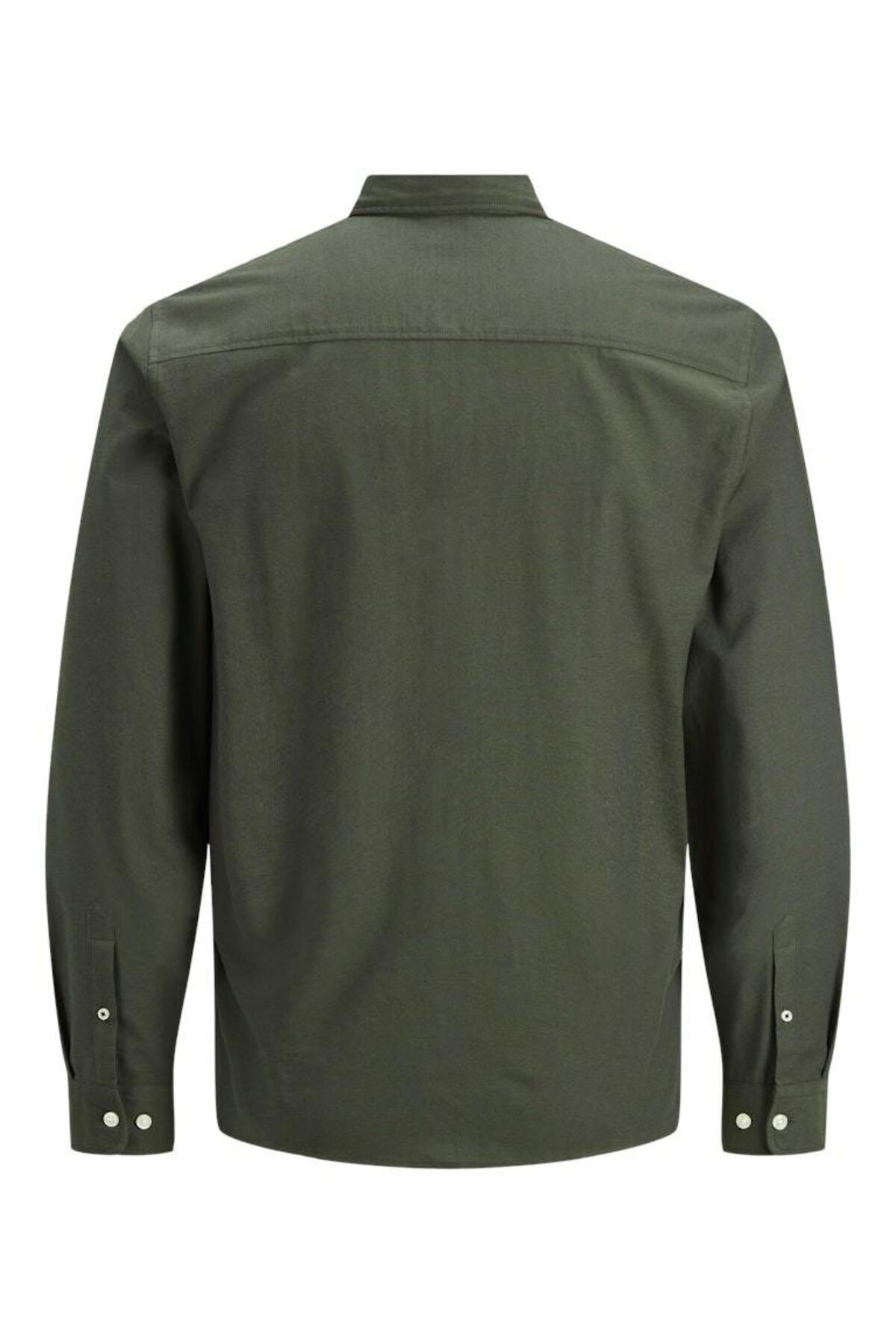 پیراهن مردانه راسته آستین بلند | جک اند جونز Jack & Jones 12182486-Forest Nig - تصویر 4
