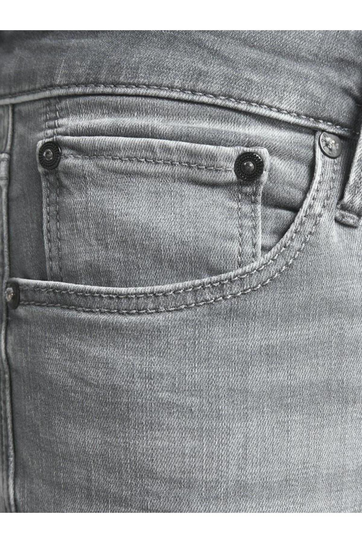 شلوار جین مردانه راسته فاق نرمال | جک اند جونز Jack & Jones 12147024-Grey Denim - تصویر 5