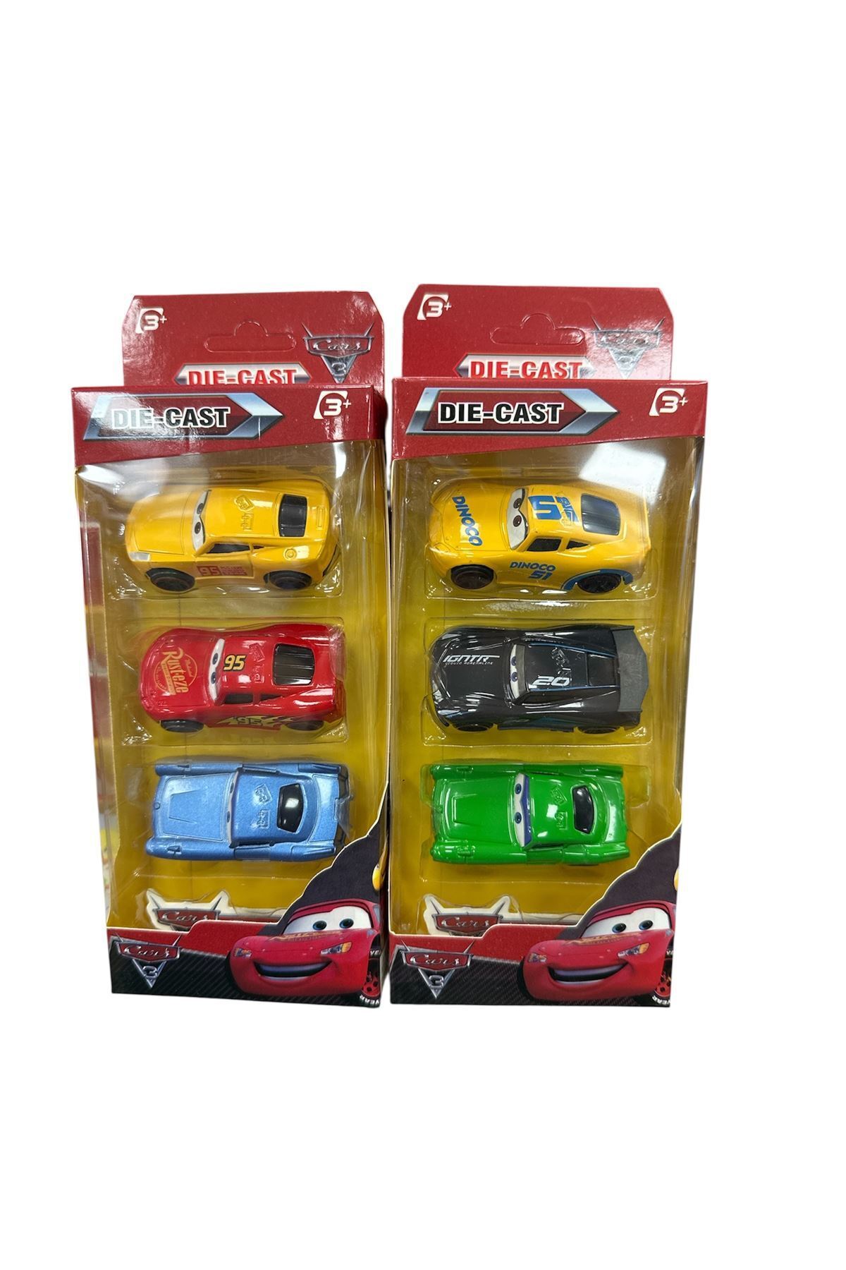 Online Cars Şimşek Mcqueen 6 lı Kutuda Metal Arabalar Seti Dinoco