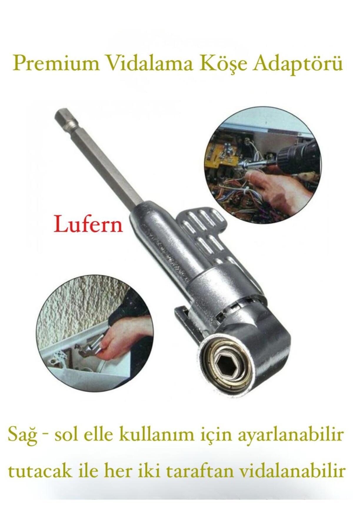 Lufern Vidalama Köşe Adaptörü Aparat Pratik Matkap Ucu Dar Alan Kör Nokta Açılı Hızlı Değiştirme Uç Tutucu