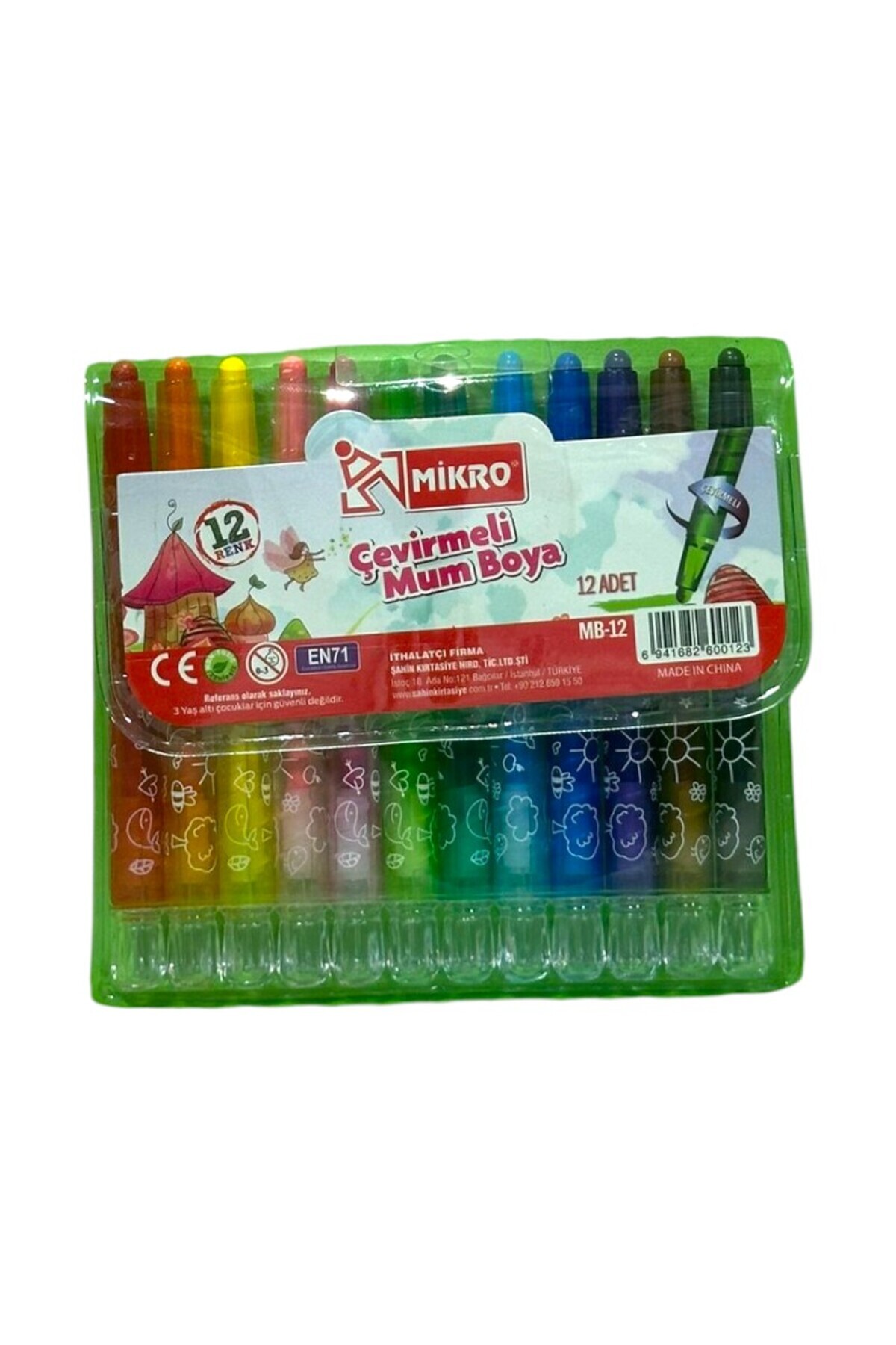 Mikro 12 Renk Çevirmeli Mum Boya