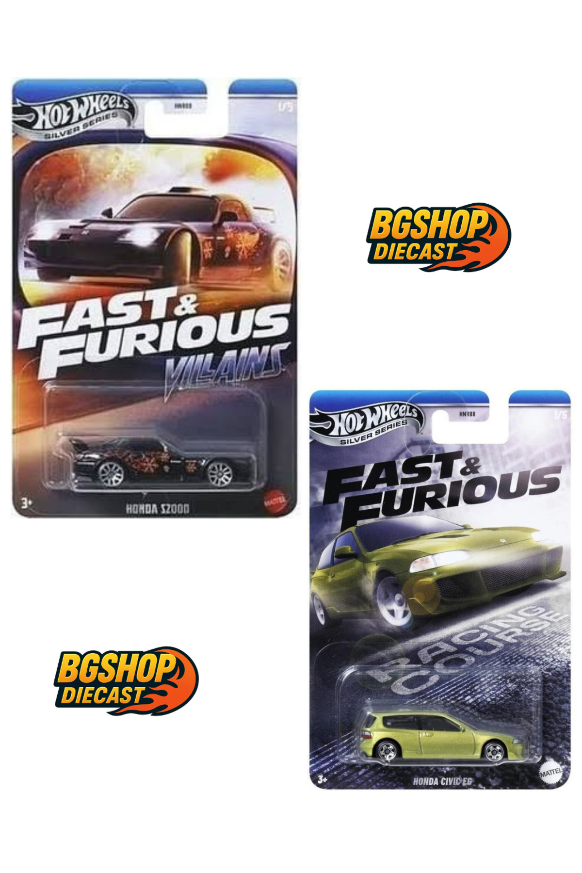HOT WHEELS Fast and Furious - Honda Civic EG - Honda S2000