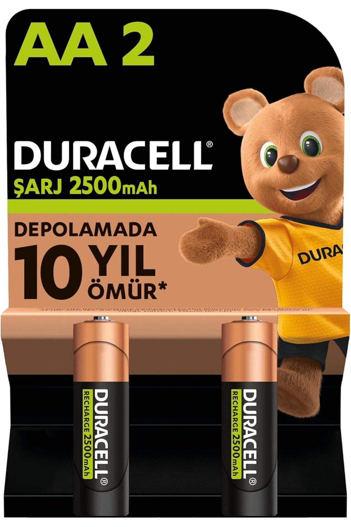 STOREMAX Şarj Edilebilir AA Kalem Pil (2'li Paket), 2500 mAh NiMH, Önceden Sarj Edilmiş, Şarj Edilebilir pili
