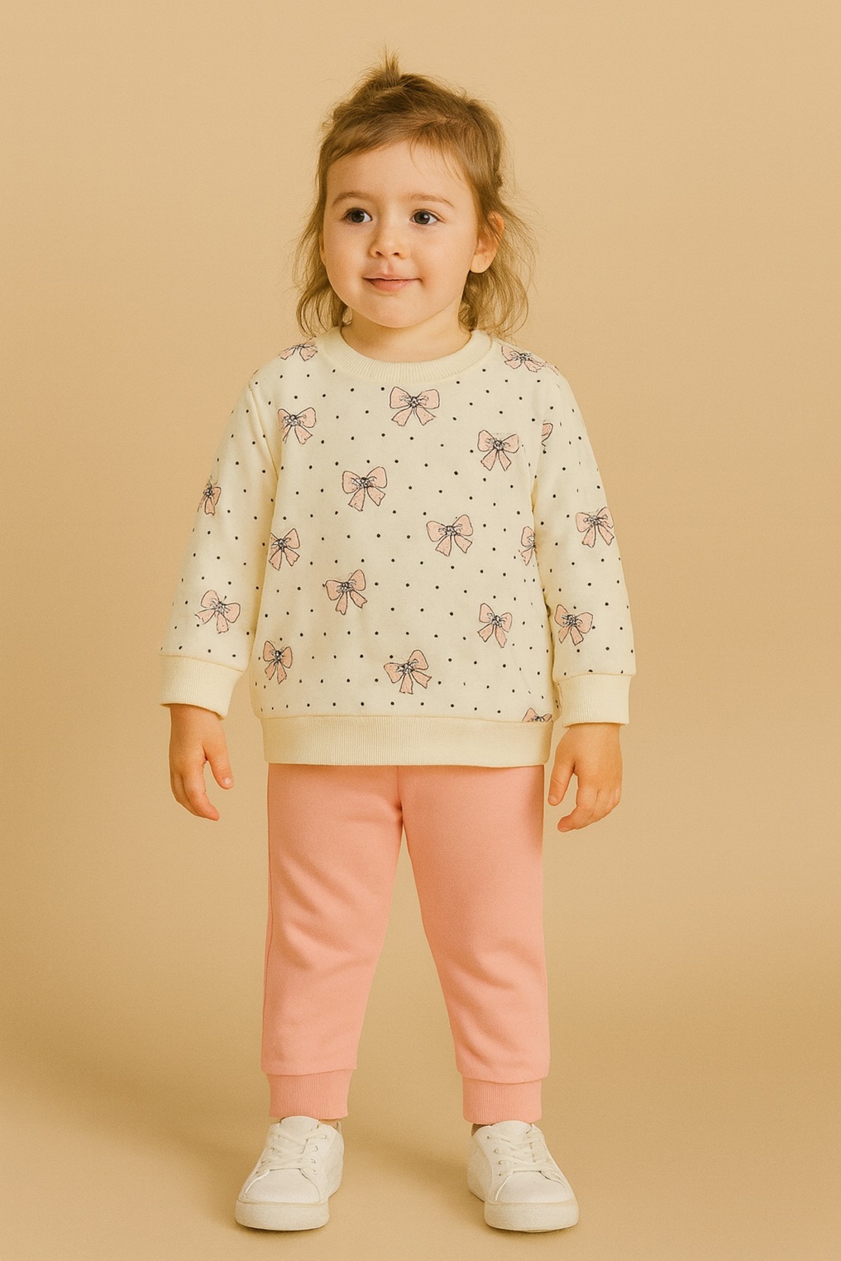 Le Touche Kız Çocuk Kurdele Desenli Pamuklu 2'li Pijama Takımı fotoğrafı 5 (önizleme)