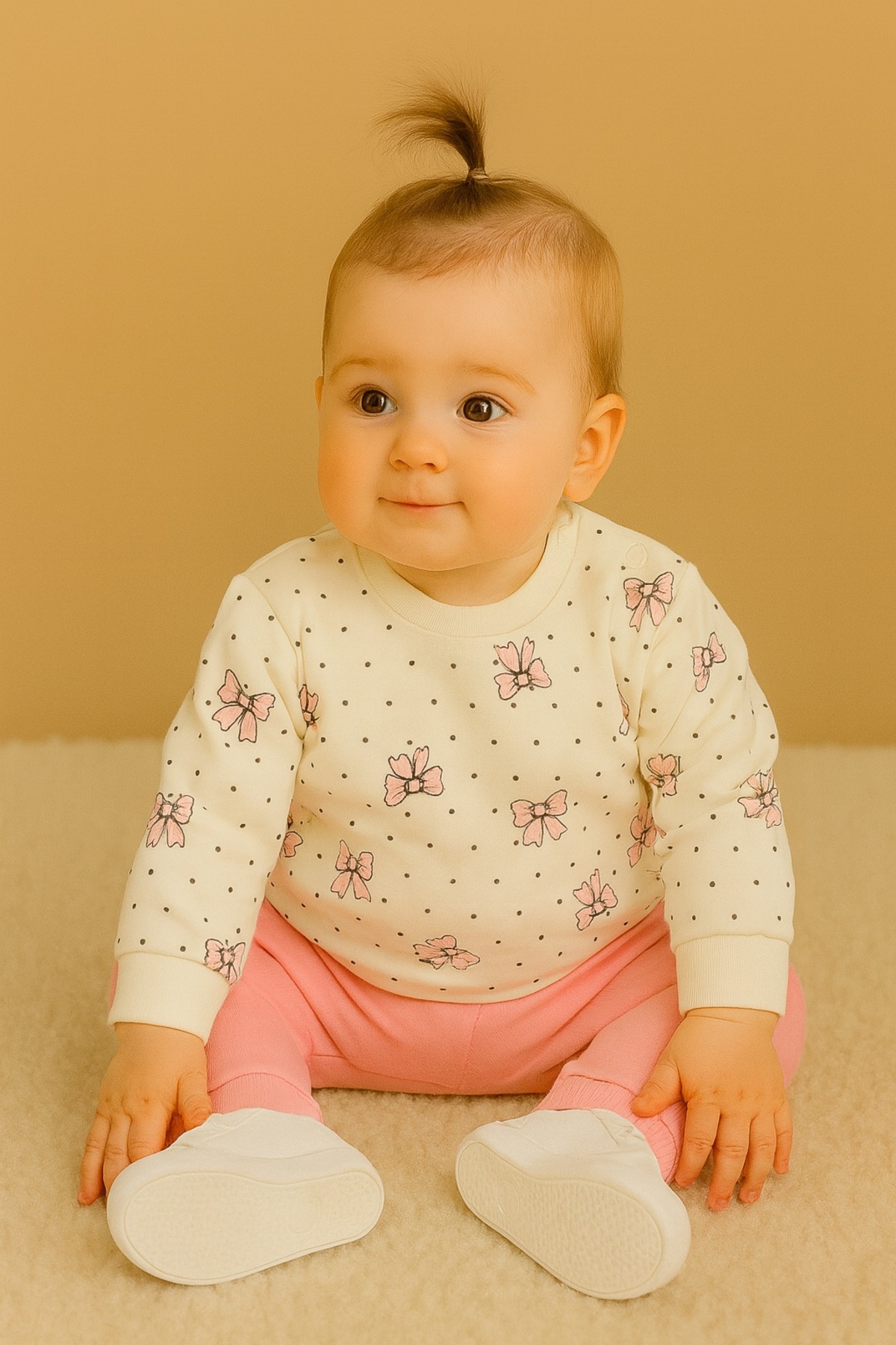 Le Touche Kız Çocuk Kurdele Desenli Pamuklu 2'li Pijama Takımı fotoğrafı 2 (önizleme)