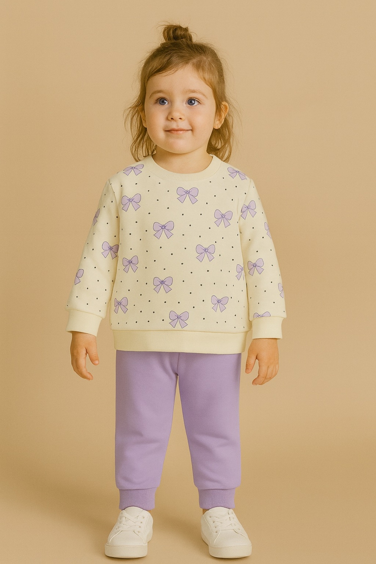 Le Touche Kız Çocuk Kurdele Desenli Pamuklu 2'li Pijama Takımı fotoğrafı 5 (önizleme)