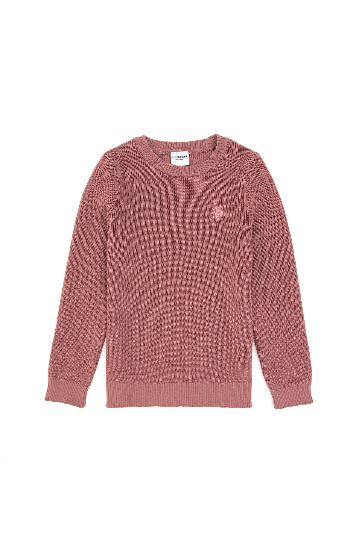 ژاکت بافتنی دخترانه یقه گرد طرح ارکیده یو اس پولو کد :(50316842-VR221) U.S. Polo Assn.