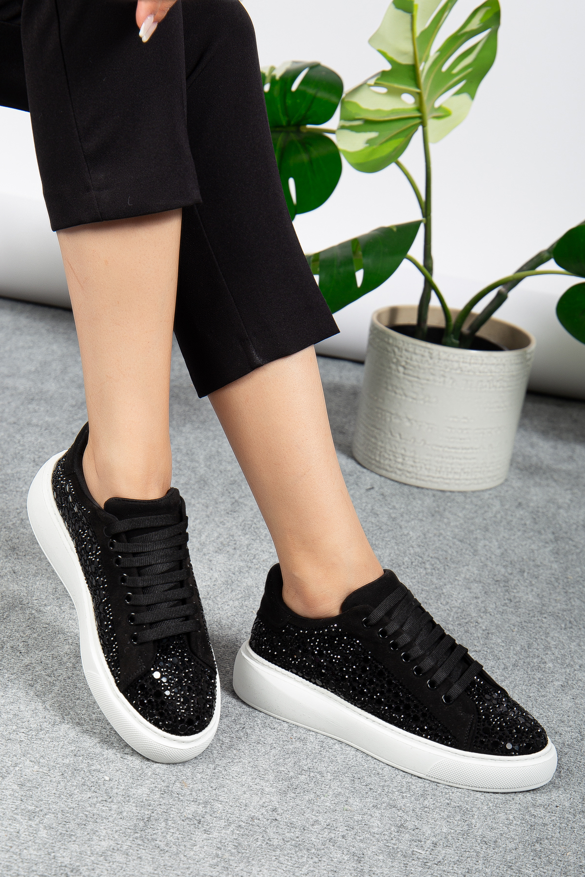 tayyarshoes  mila taşlı spor aykkabı günlük kulanıma rahat - Görsel 3