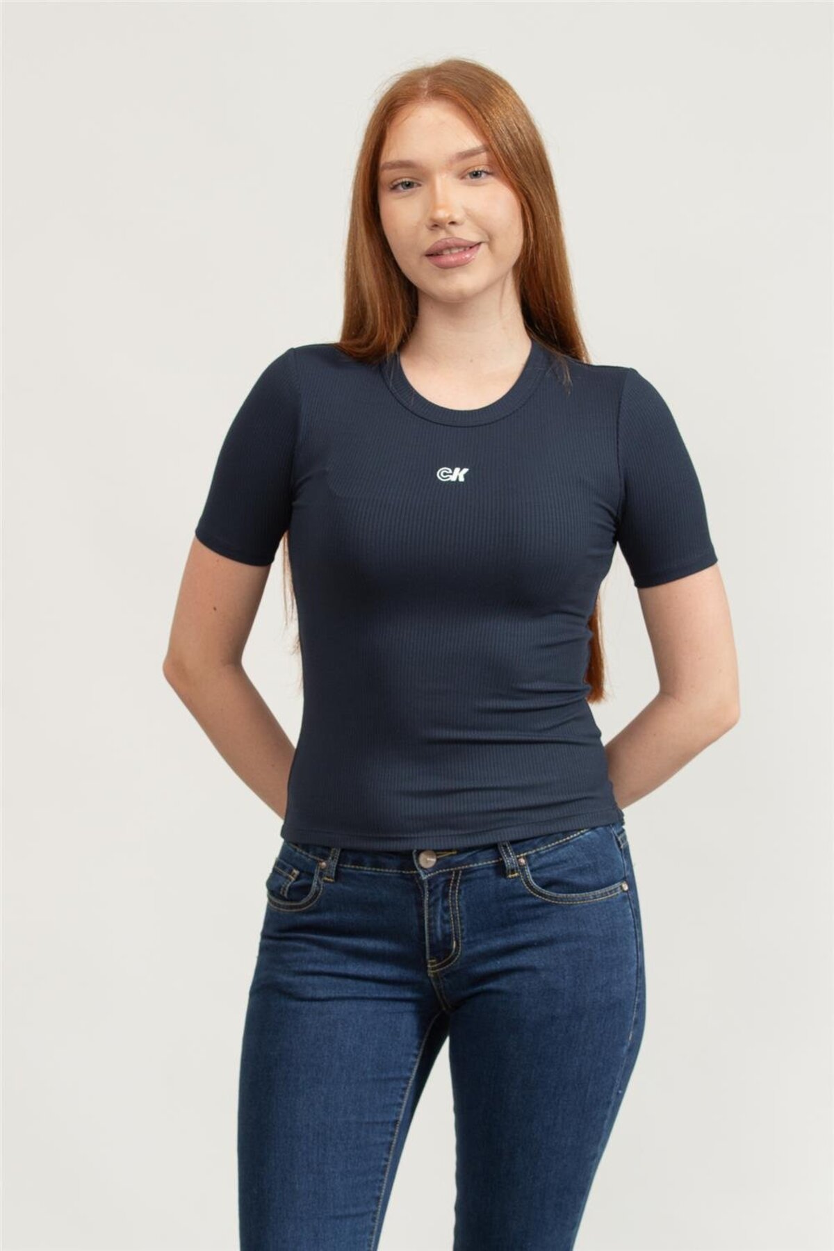 Calvin Klein Women's Crew Neck T-Shirt Navy Blue