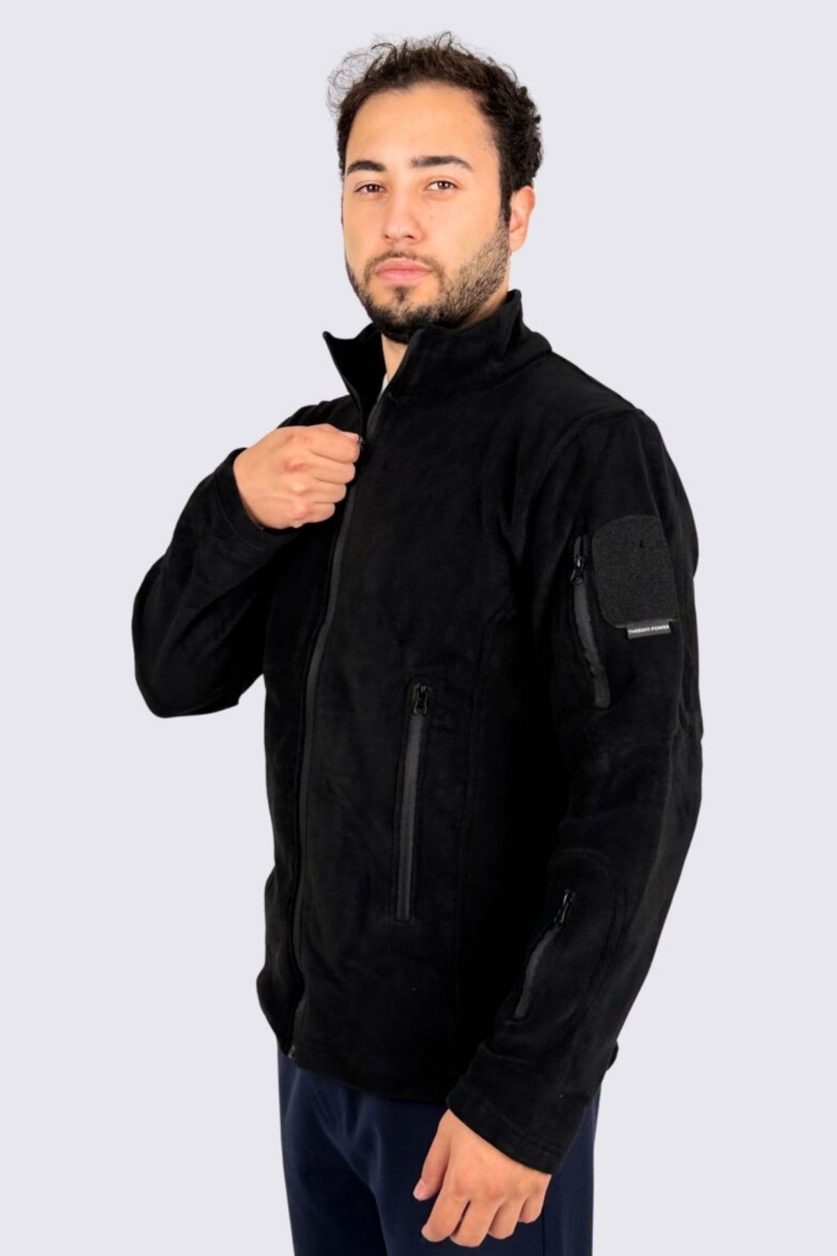 KORDAK Askeri Polar - 5 Cepli Taktik Polar - Erkek Outdoor Polar — مشکی ASKPOLAR1