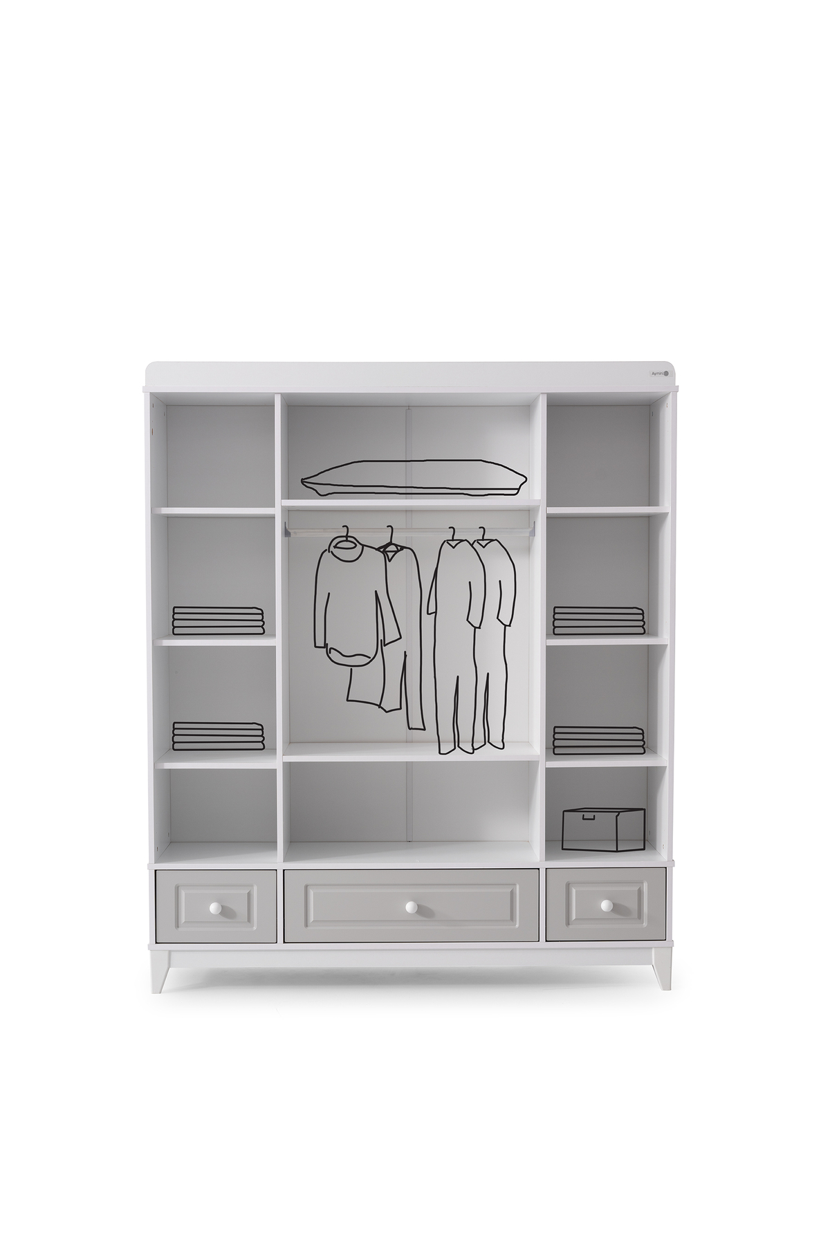 Cozibo Joy 4 Kapılı Dolap, Bebek ve Genç Odası Dolap fotoğrafı 2 (önizleme)