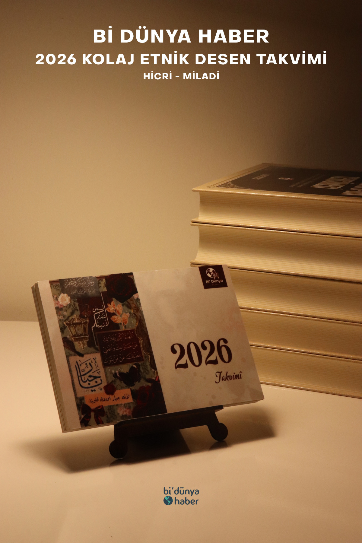 Bi Dünya Haber 2026 Kolaj- Etnik Desen Takvimi (Hicri-Miladi)