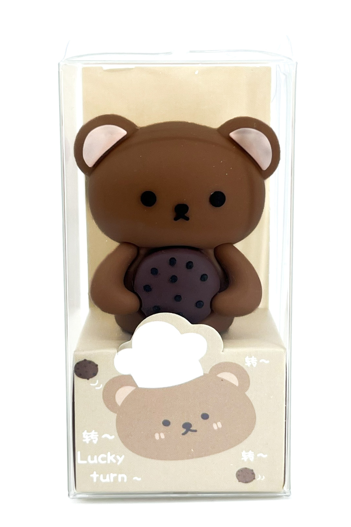 Bıyıklı Tobacco Lucky Turn 3d Silikon Renkli Kalemtıraş Ayıcık ve Pasta