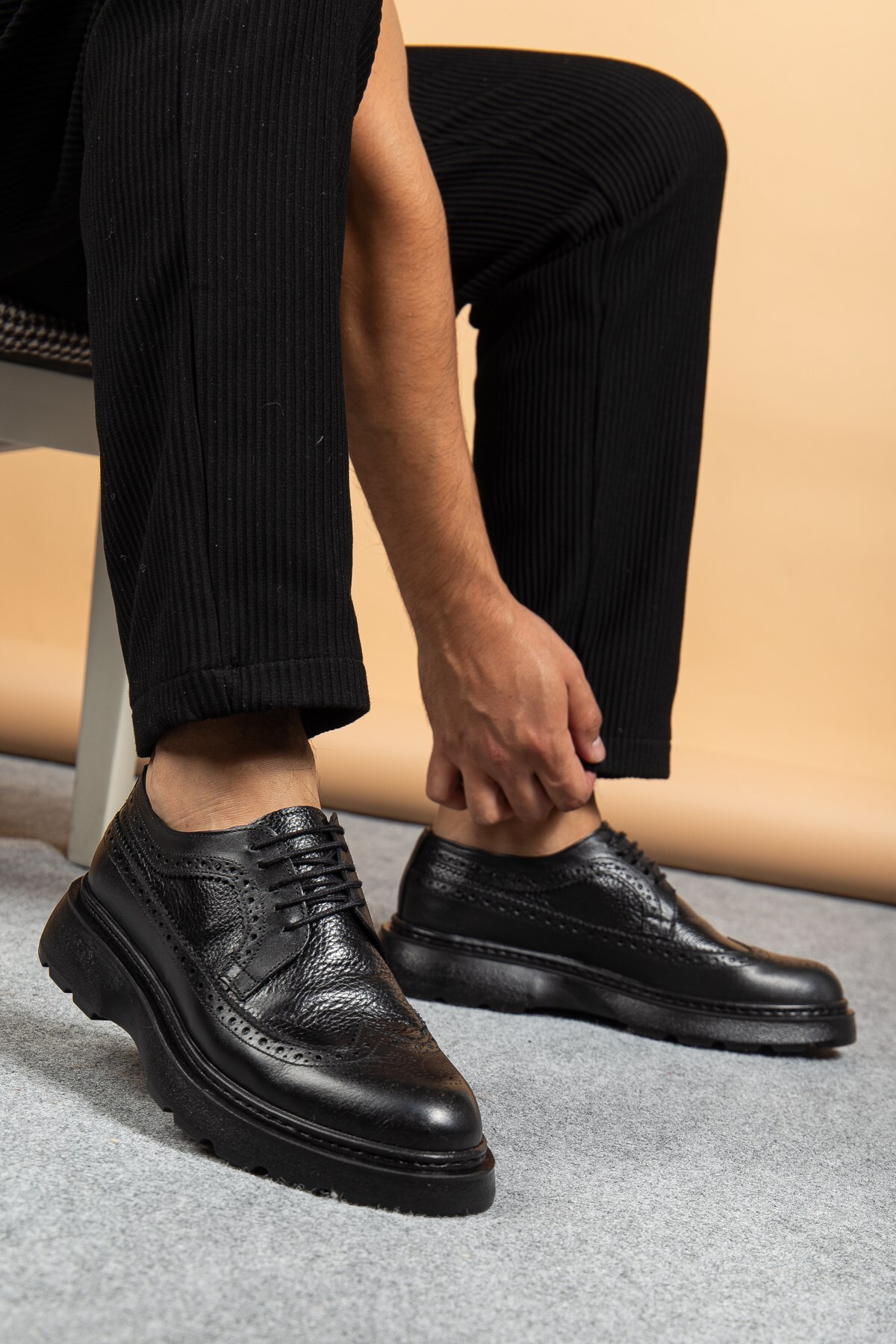 maximoda  Hakiki Deri, Kalın Tabanlı, İtalyan Tasarım, İç Dış Deri Erkek Ayakkabı - Görsel 4