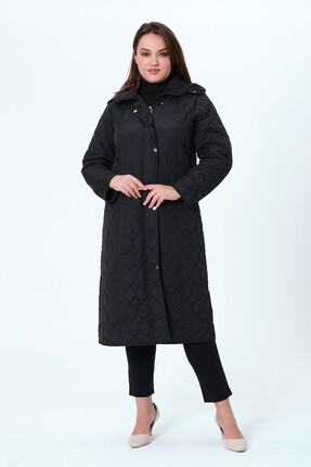 GLR&GYM MİHRİNAZ KADIN BÜYÜK BEDEN İÇİ TÜYLÜ KAPİTONE MONT