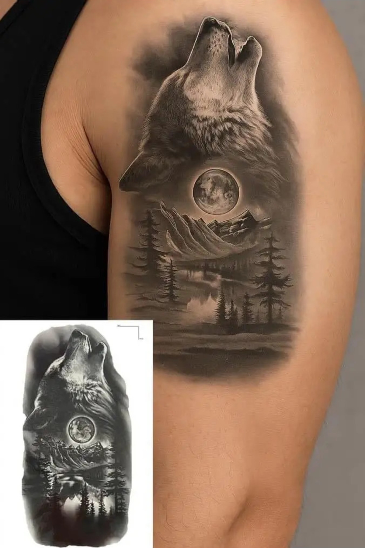 Tattoo Geçici Kurt Dolunay Dövme sticker