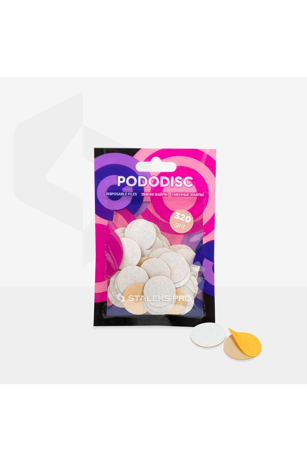 STALEKS PODODISC PRO M Pedikür Disk İçin Yedek Beyaz Törpüler, 320 Grit (50 Adet)