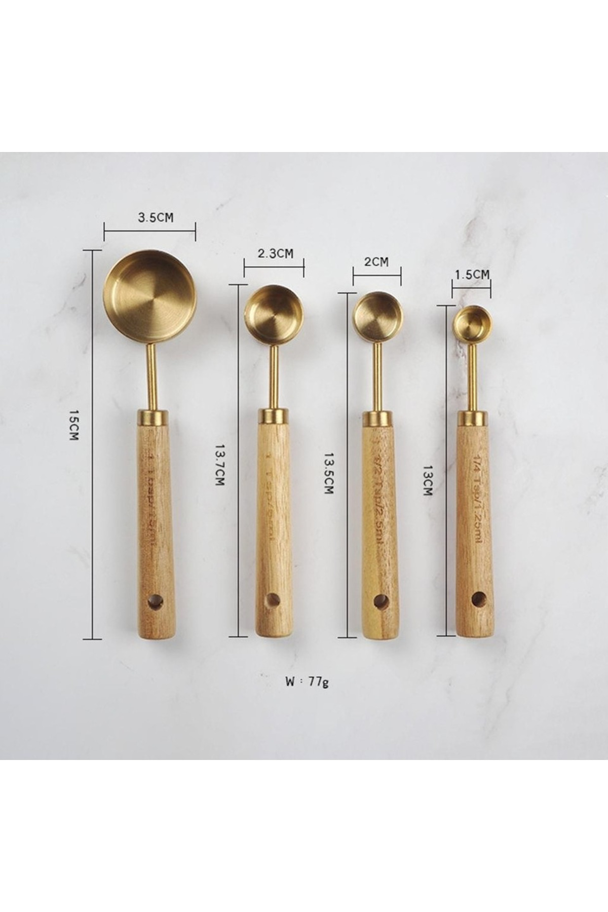 4'lü metal ölçü kaşığı seti