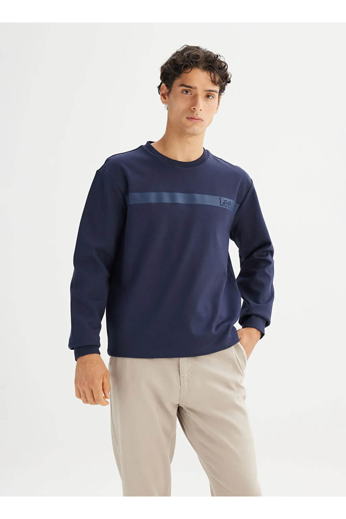 Lee Cotton Regular Fit Regular Cut Crew Neck Sweatshirt