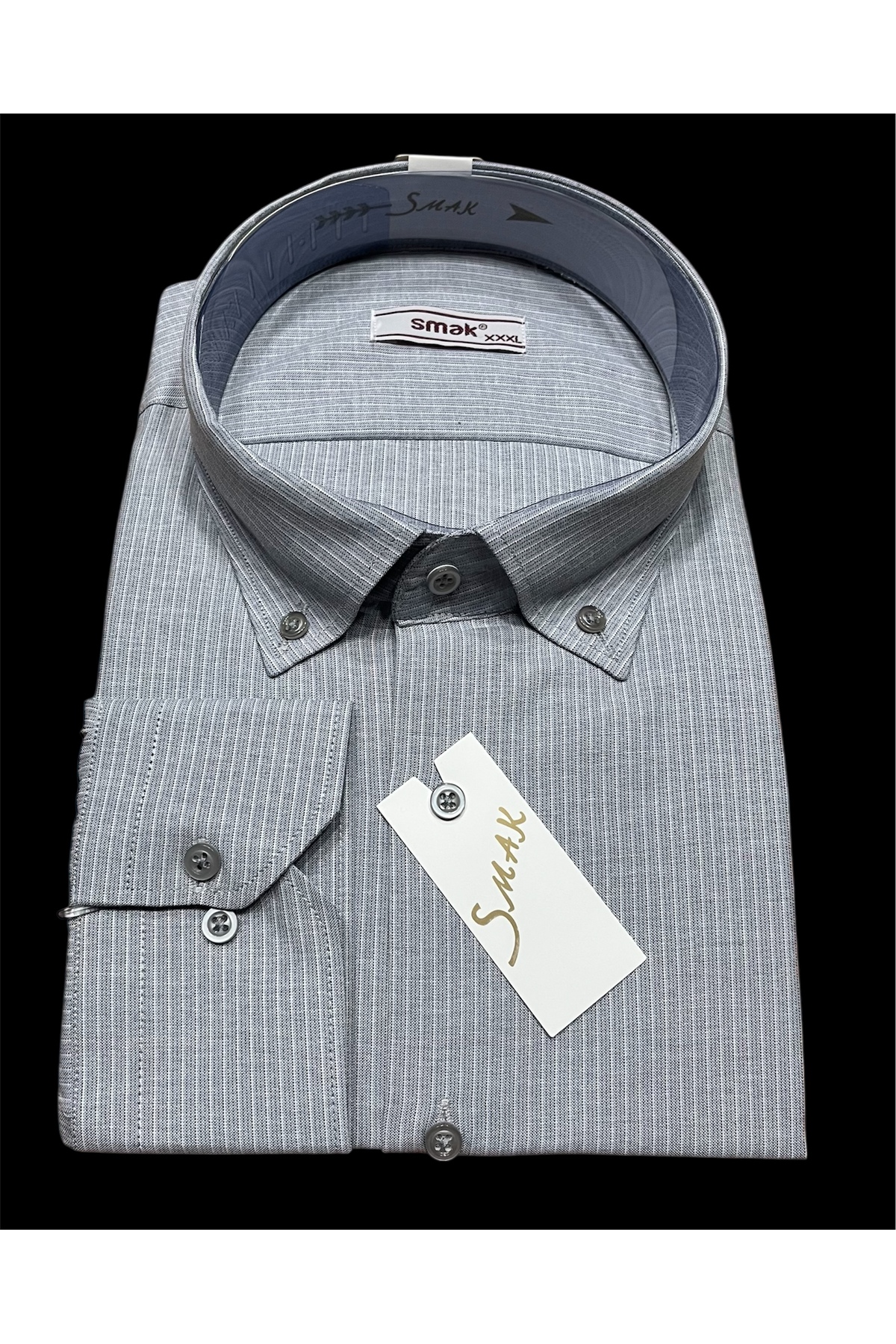 SMAK Büyük Beden( 3XL-4XL-5XL) Uzun Kol Tek Cepli Pamuklu Gömlek.