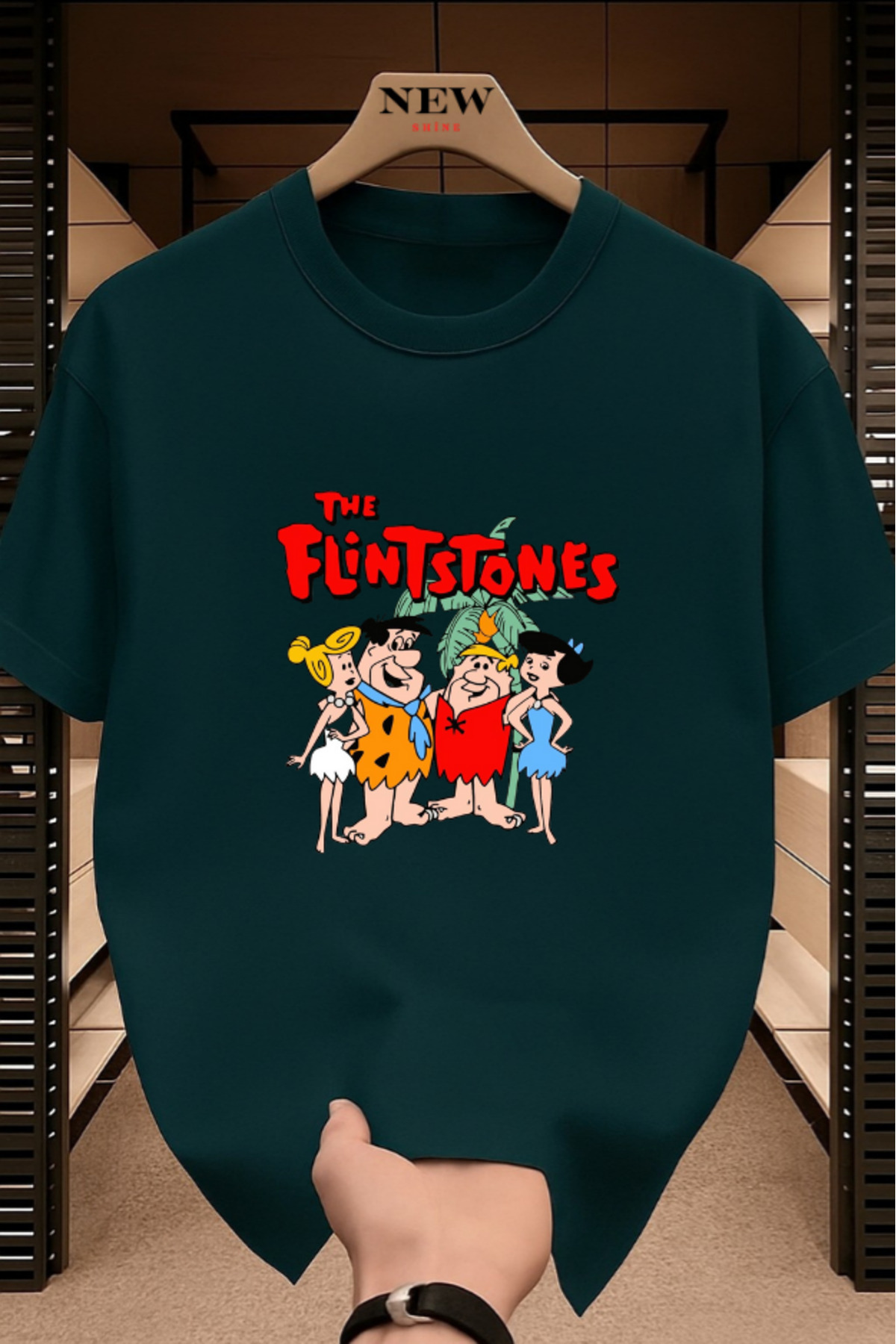 NEWSHİNE The Flintstones Baskılı Unisex Oversize T-shirt - Fiyatı