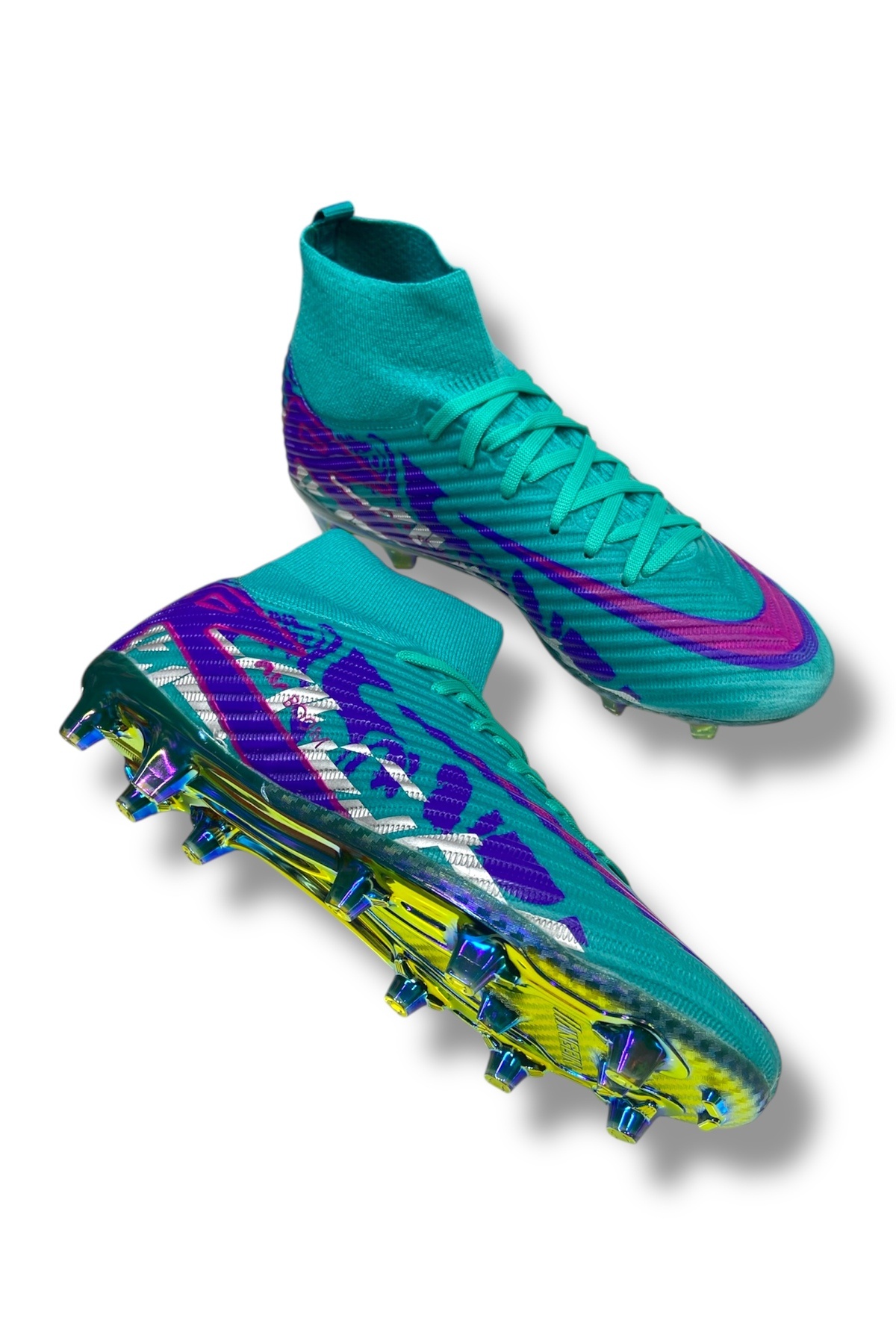 güneşayakkabı 615 Phantom Özel Taban Renkli Çoraplı Krampon Turkuaz