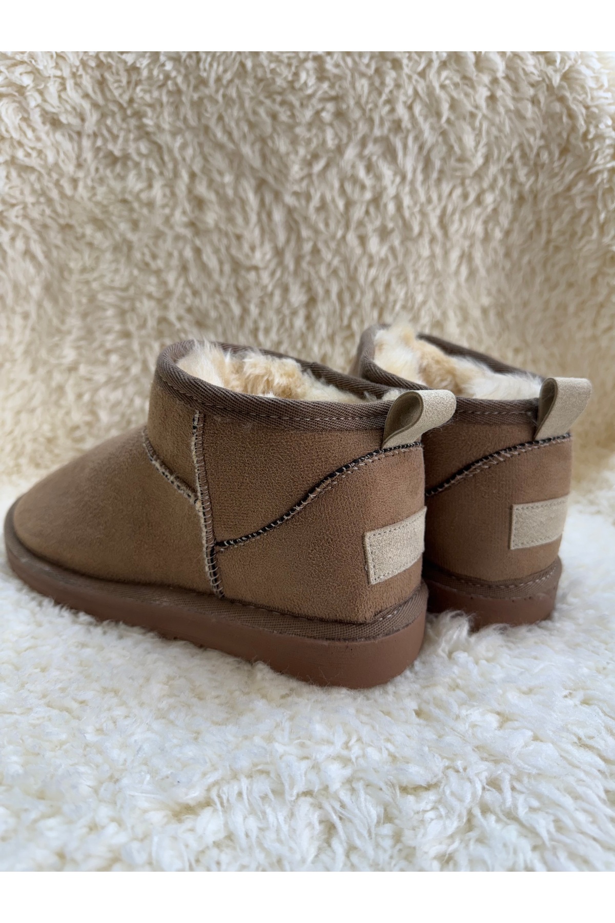 M Miel Kadın/kız ultra mini süet içi kürklü bot kışlık bot&bootie görsel 2