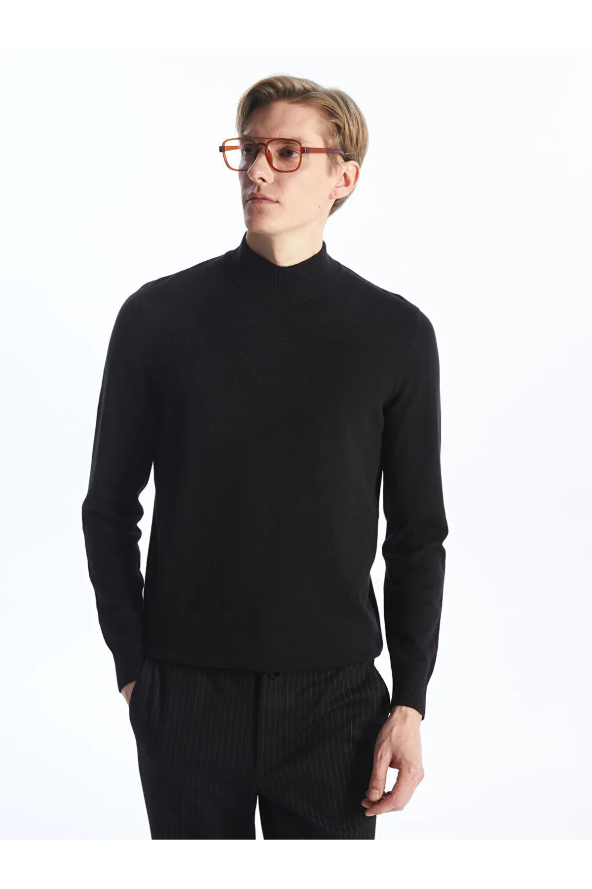 ال سی وایکیکی ژاکت بافتنی مردانه نیم یقه اسکی