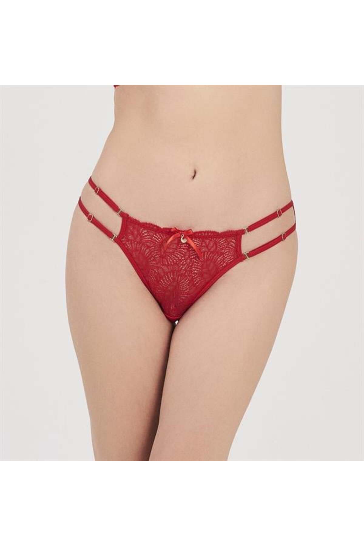Aria's Closet MOONLIGHT 3211 ÇİFT İPLİ KIRMIZI SİLİP