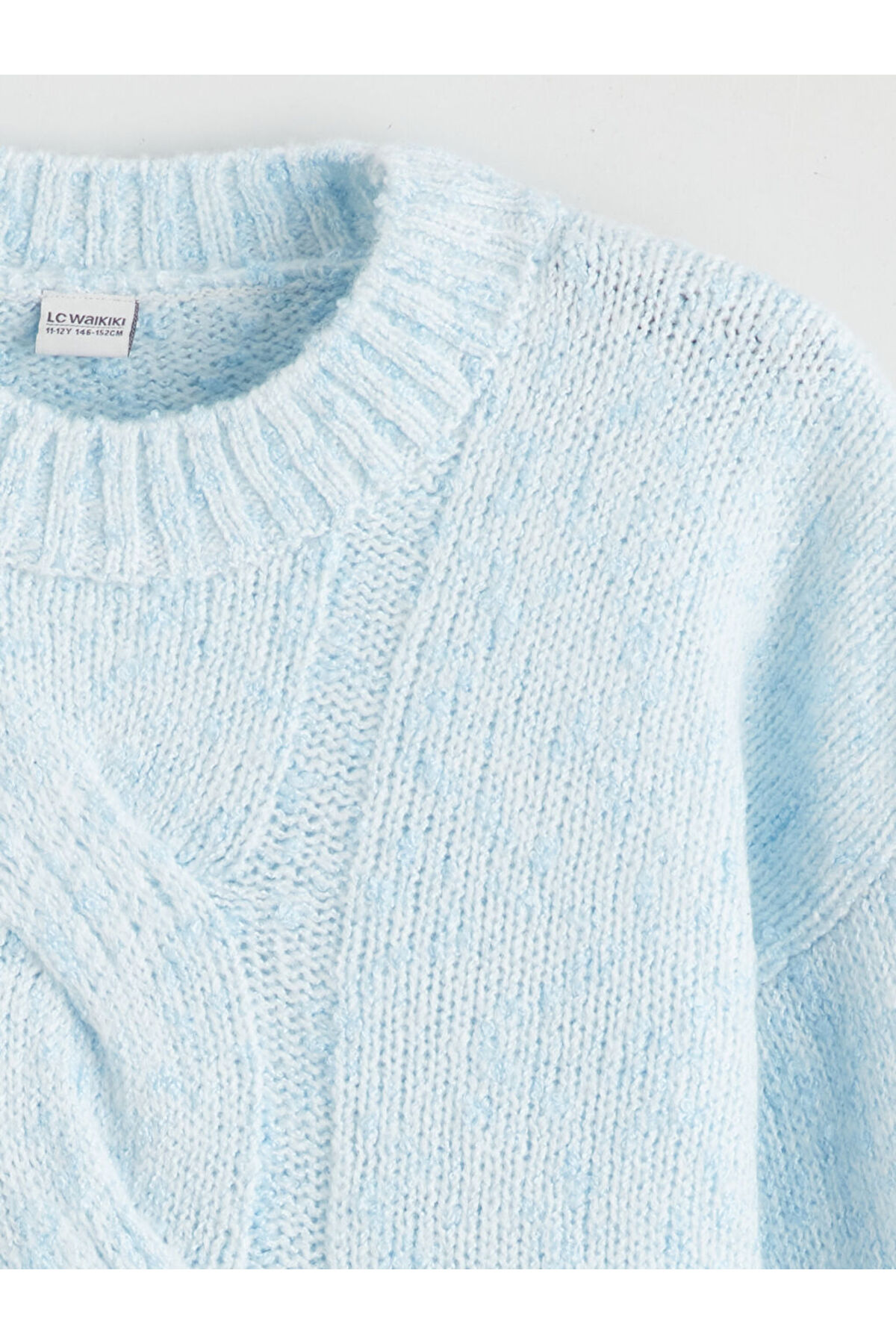 LC Waikiki Mavi Bisiklet Yaka Kız Çocuk Triko Kazak fotoğrafı 5 (önizleme)