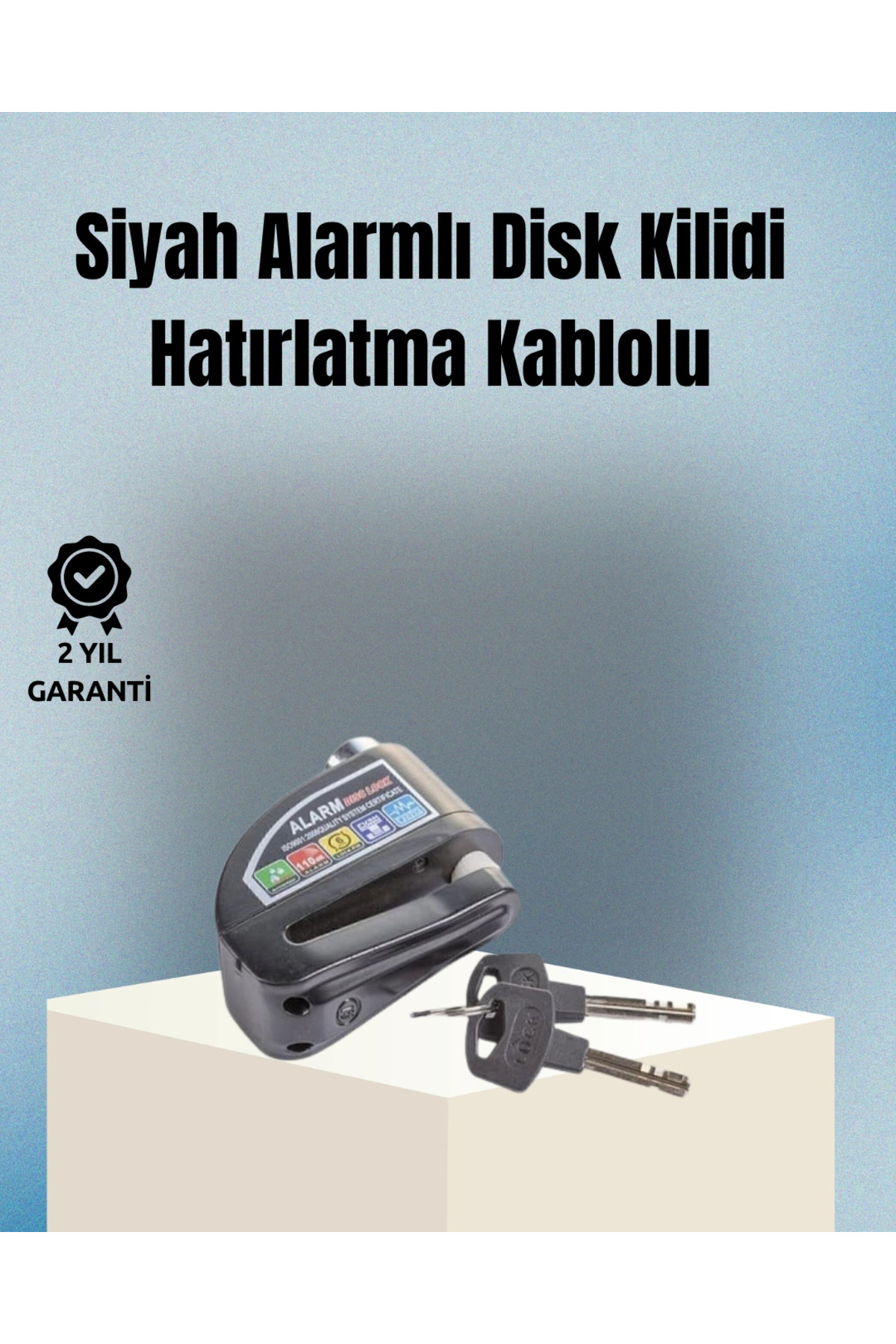 TeknomAVM Motosiklet ve Bisiklet İçin 6mm Pinli Alarmlı Disk Kilidi