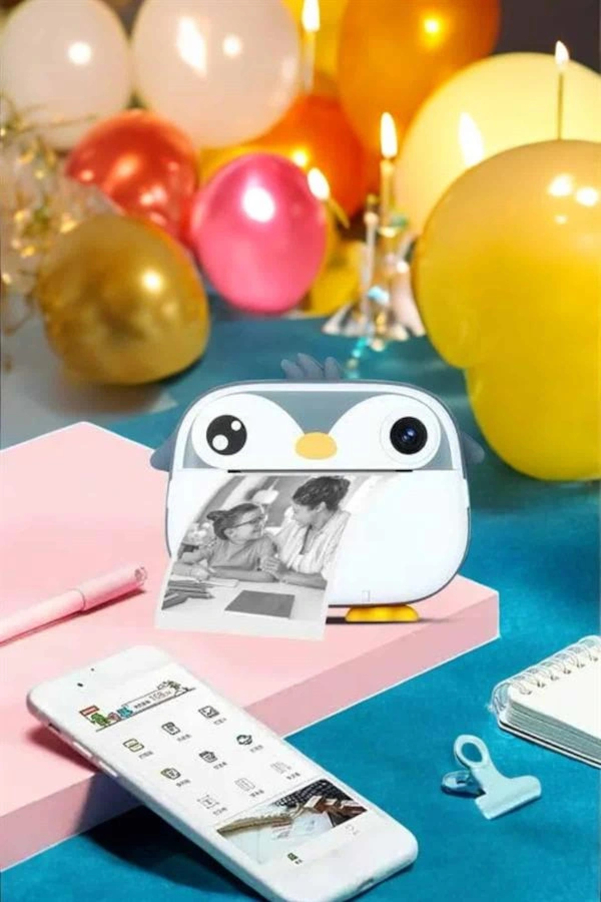 TeknomAVM Çocuklar için Fotoğraf Makinesi Anlık Baskı Makinesi HD Görüntü Kalitesi