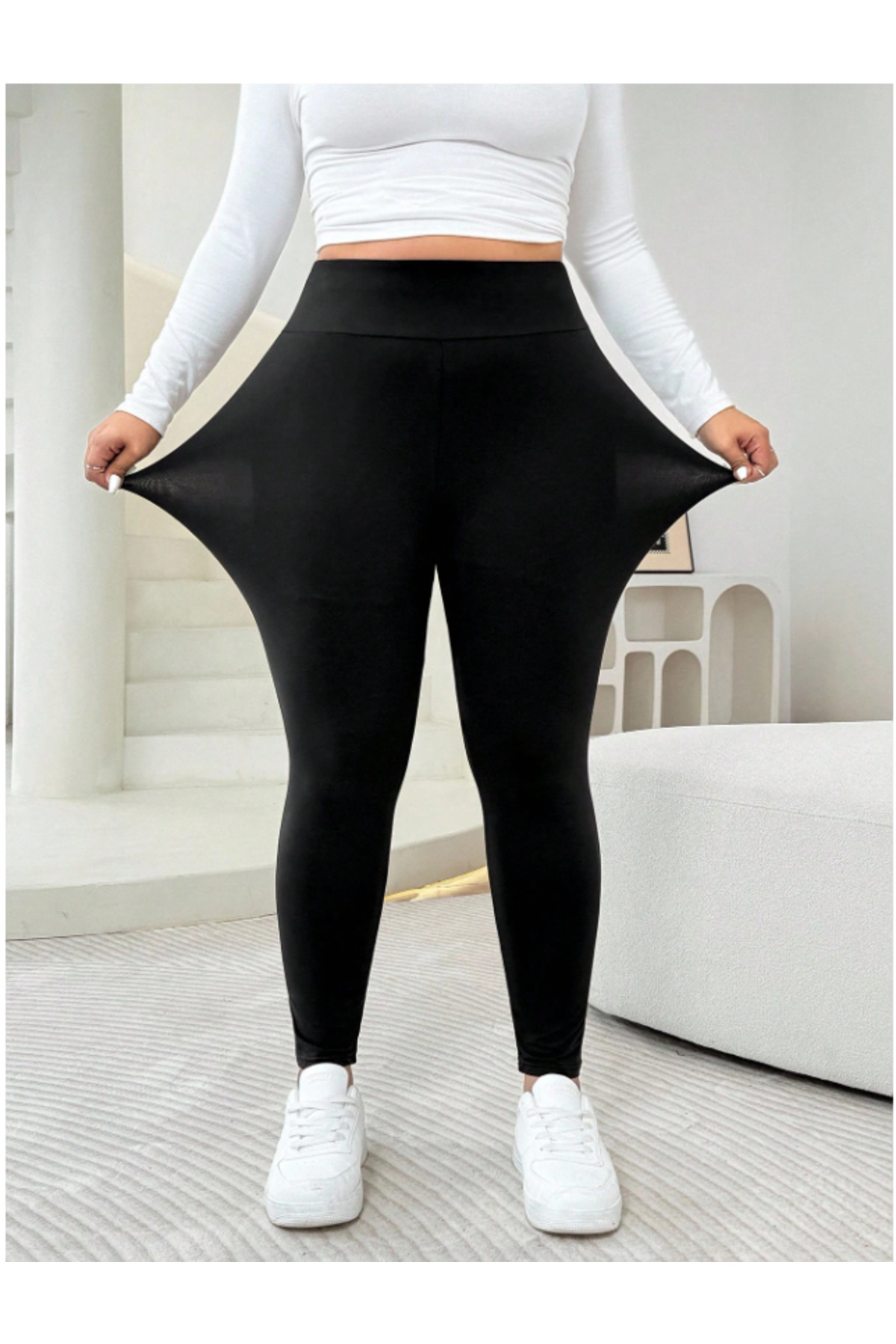 Lesa Wear  Büyük Beden Yüksek Bel Toparlayıcı Ve Sıkılaştırıcı Tayt, Büyük Beden Spor Tayt - Görsel 3