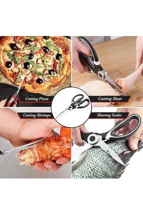 Vi Caro Servis Ultra Keskin Mutfak Makası Kılıflı Çok Amaçlı Balık Et Sebze M...
