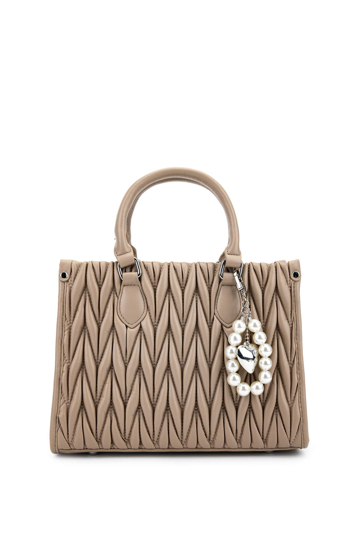 تامر تانجا کیف دوشی زنانه از جنس چرم مصنوعی به رنگ خاکستری مایل به قهوه‌ای