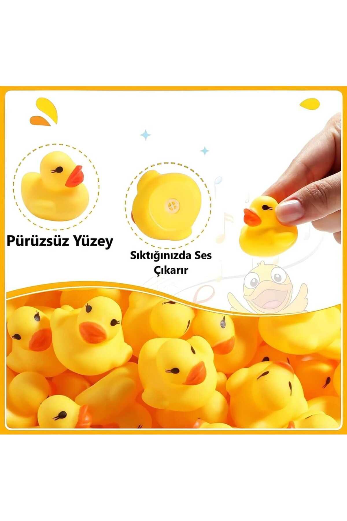 Vi Caro 3 Adet Suda Yüzen Ses Çıkaran Vinil Sarı Ördek Banyo Oyuncağı Bebek Çocuk Banyo Ve Havuz Oyuncak fotoğrafı 3 (önizleme)