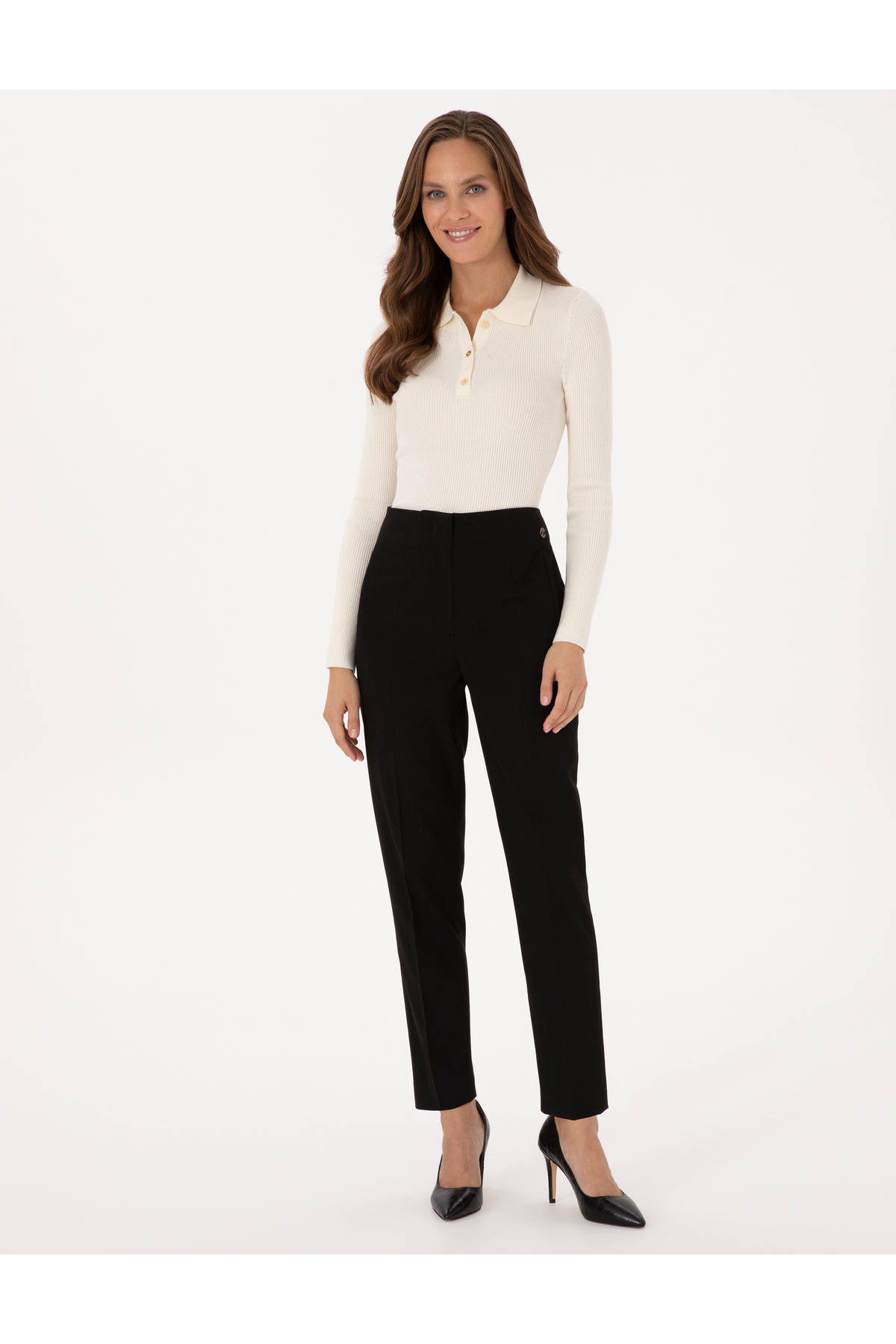 Pierre Cardin  Siyah Carrot Fit Kumaş Pantolon 50318977-VR046 - Görsel 3