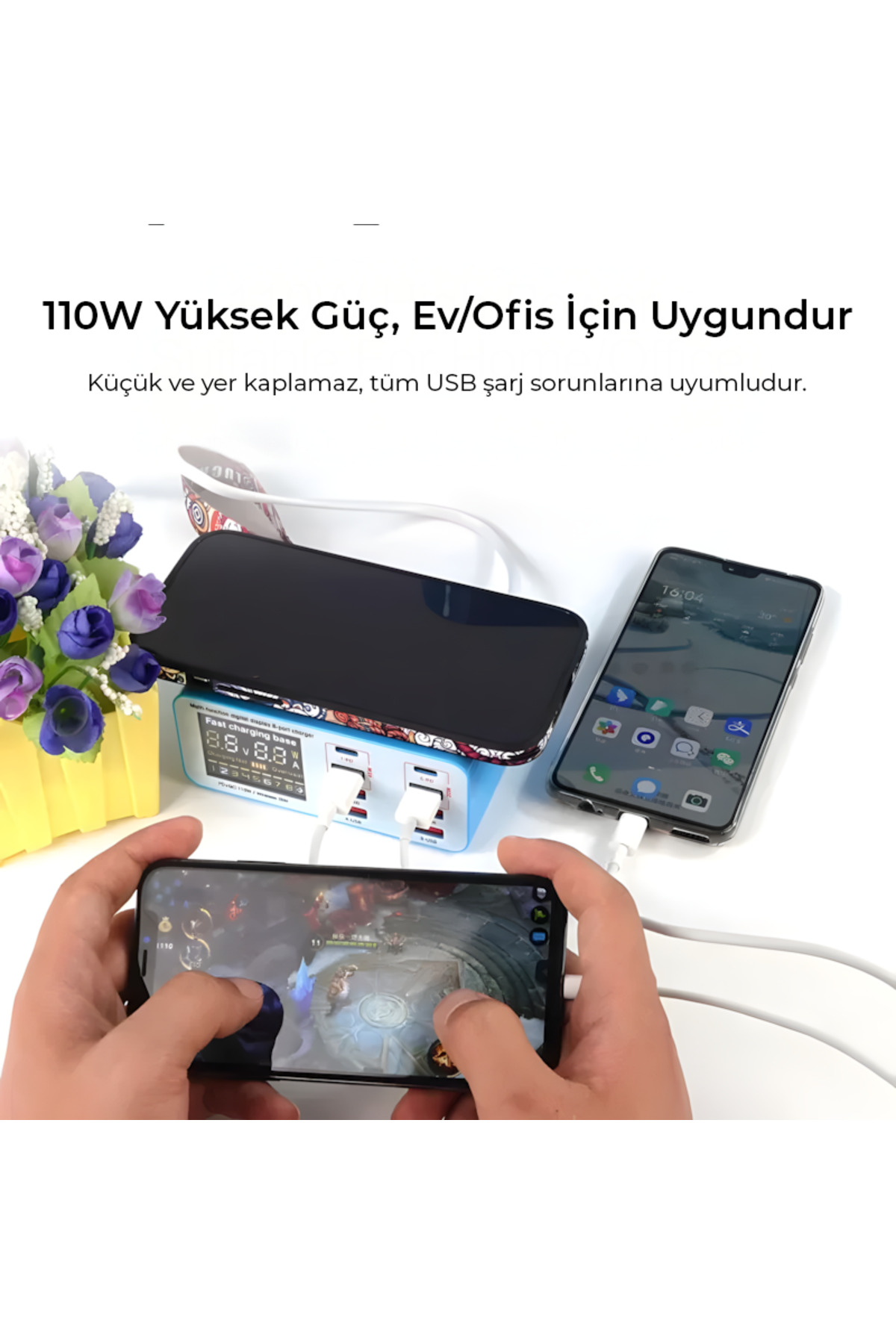 Relife RL-304S Usb-C 8+1 Portlu Kablosuz Şarj İstasyonu - görsel 5