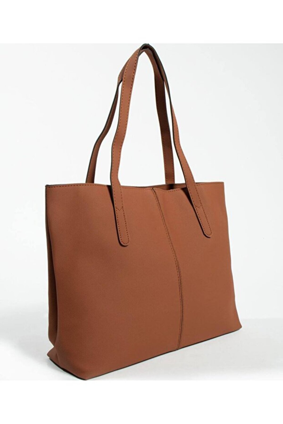 Soft Touch Büyük Boy Tote Model Kadın El Kol ve Omuz Çantası Vizon