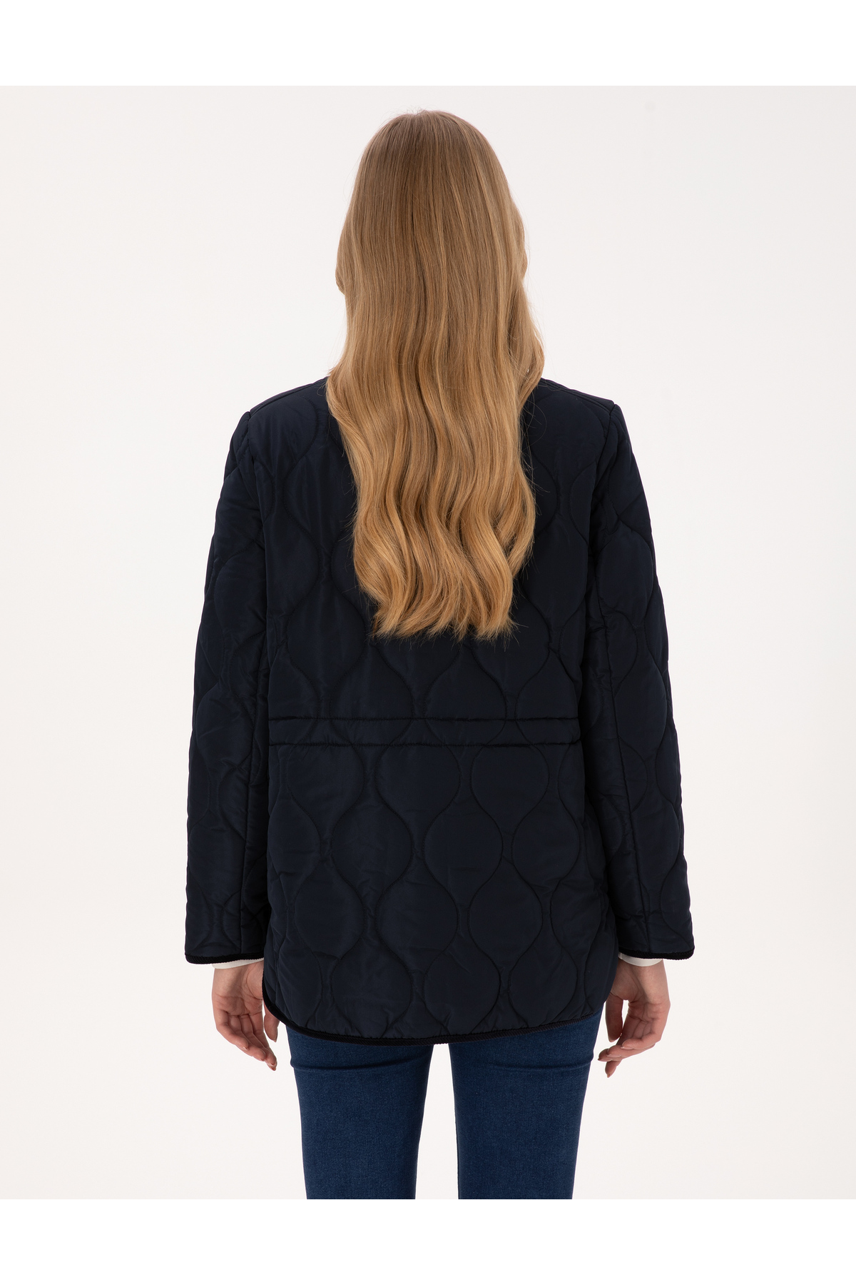 Pierre Cardin Lacivert Kadife Yakalı Kapitone Comfort Fit Mont 50314035-VR033 görsel 5
