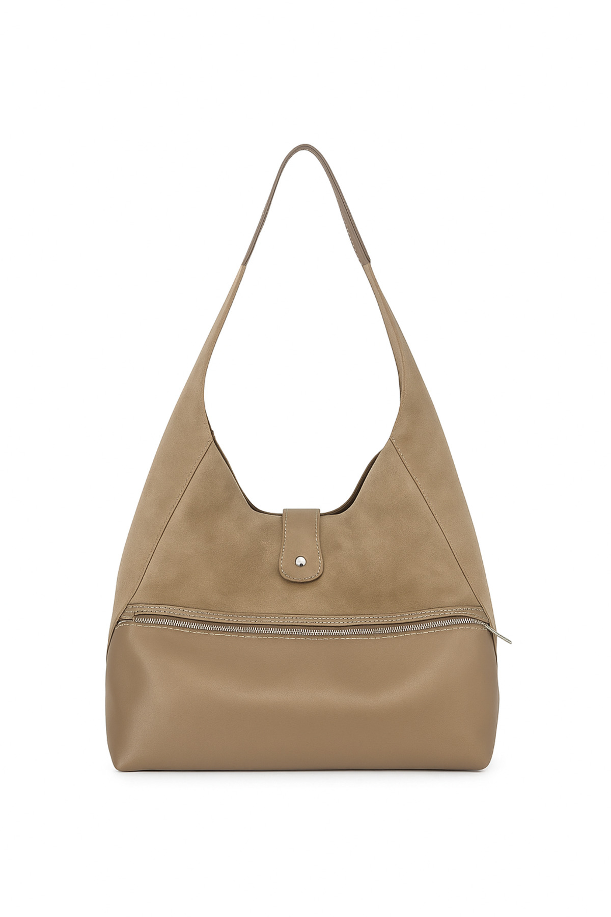 Suede shoulder bag with ecru tongue 1100