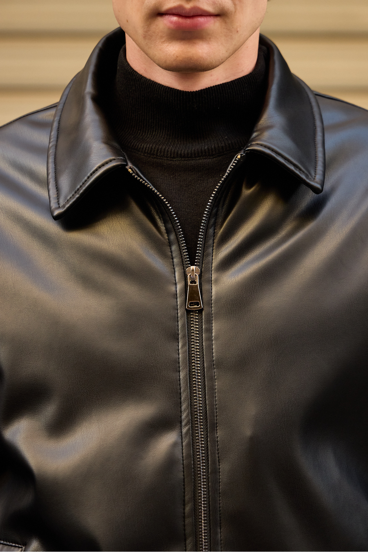 Danger  Erkek Limited Edition Deri Mont Ceket Siyah - Görsel 8