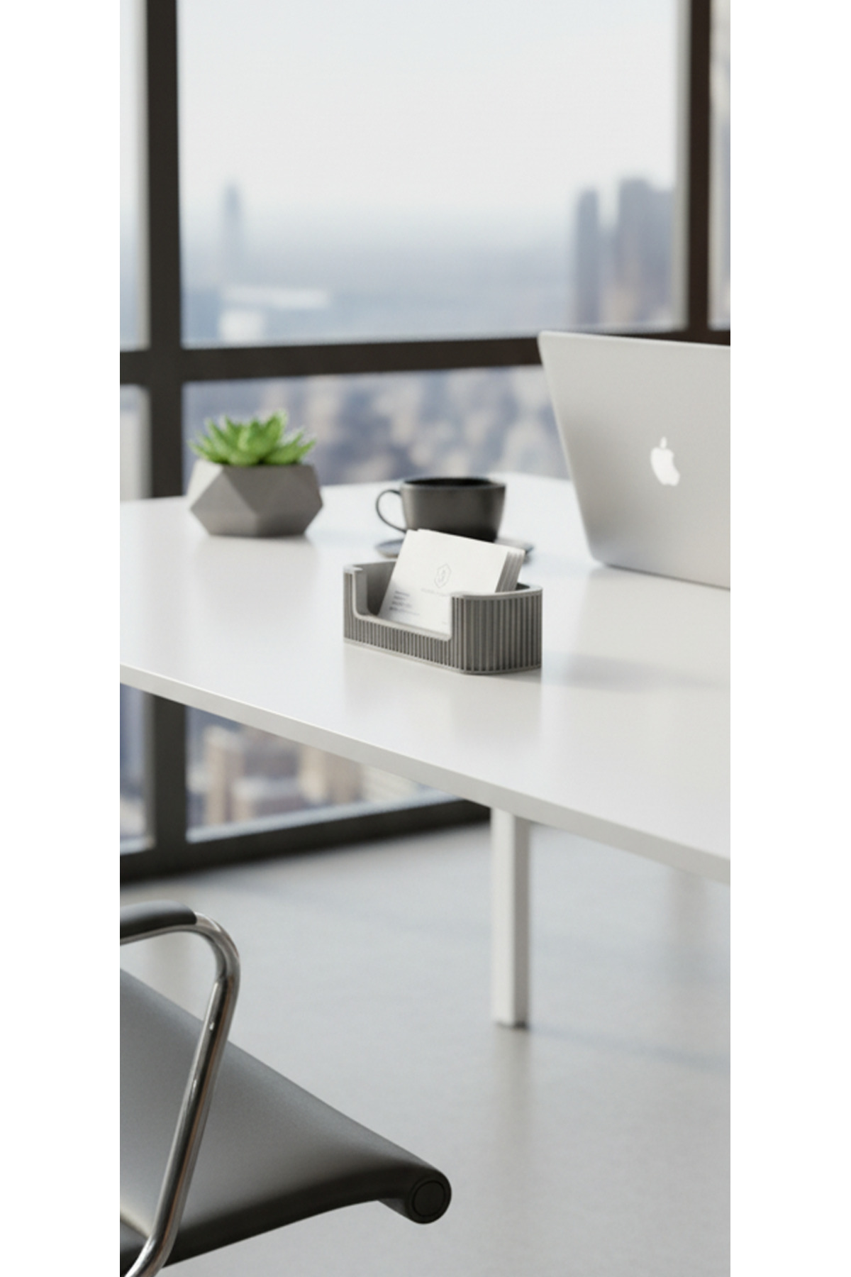 NoirLine Kartlık – Bej | Modern Masaüstü Kartvizitlik | Lüks Minimal Tasarım - Görsel 2