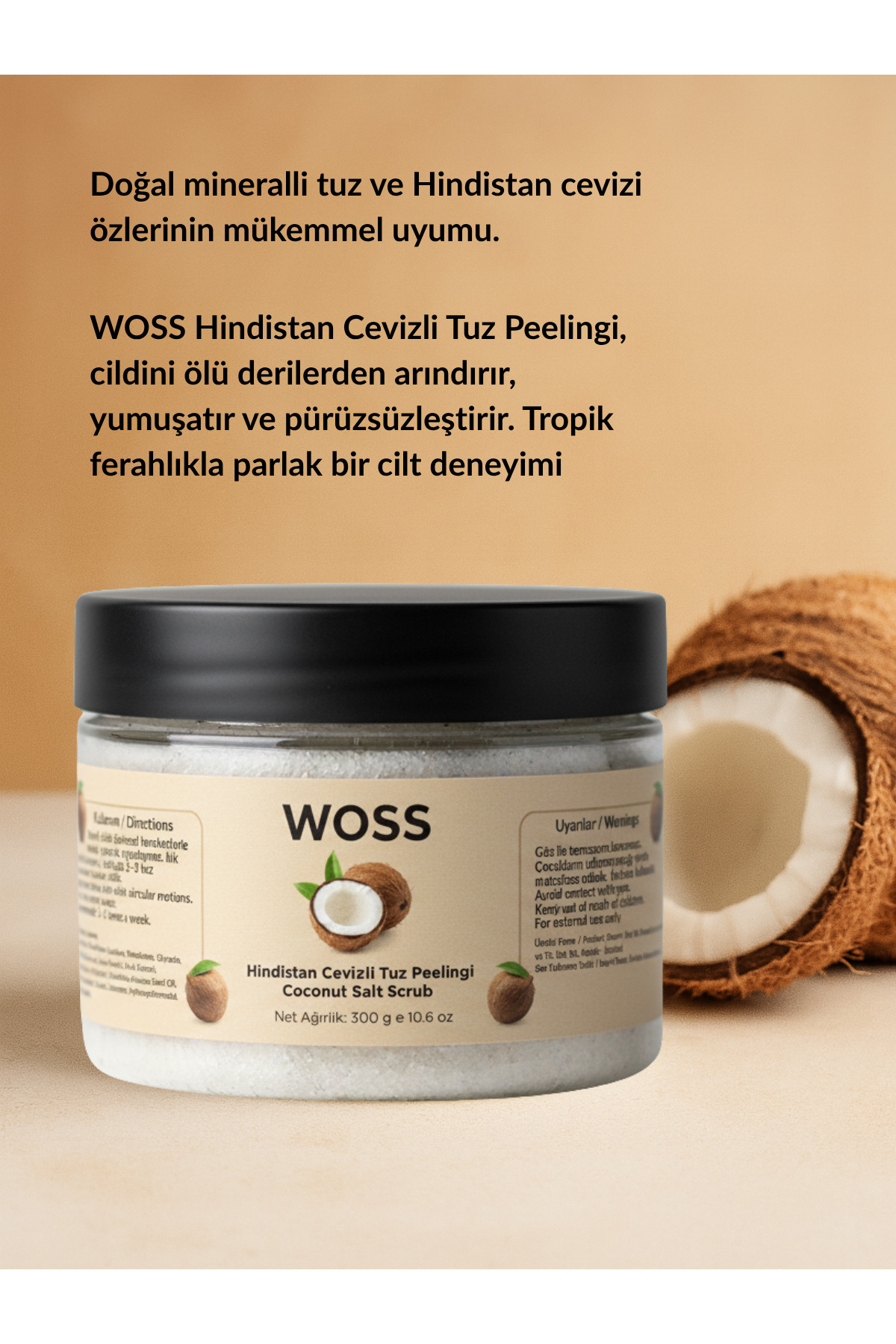 Hindistan Cevizli Tuz Peeling 300 g – Cildi Arındıran ve Besleyen Vücut Peelingi — Hindistan Cevizli Peeling — تصویر 3 از 5