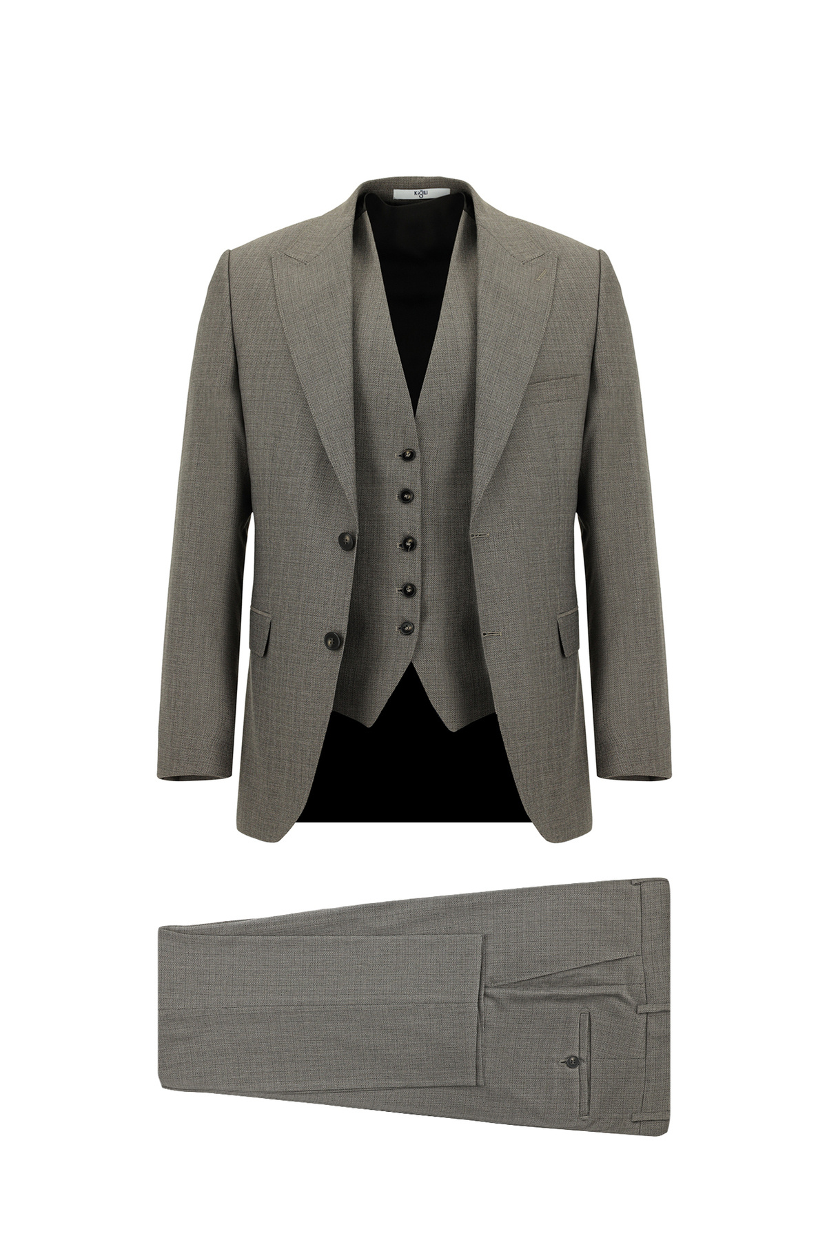 Kiğılı Regular Fit Kombinli Yelekli Takım Elbise