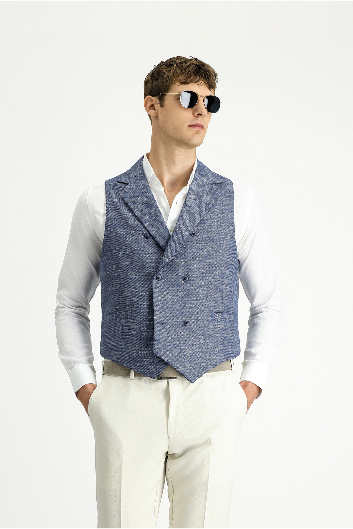 کیگیلی جلیقه کلاسیک طرح‌دار دو دکمه